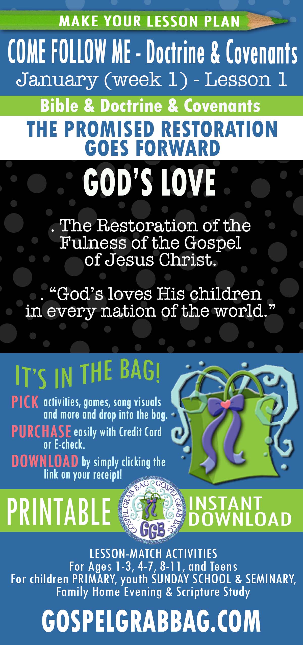 ACTIVITIES FOR Come Follow Me Doctrine & Covenants - January week 1 "The Promised Restoration Goes Forward"