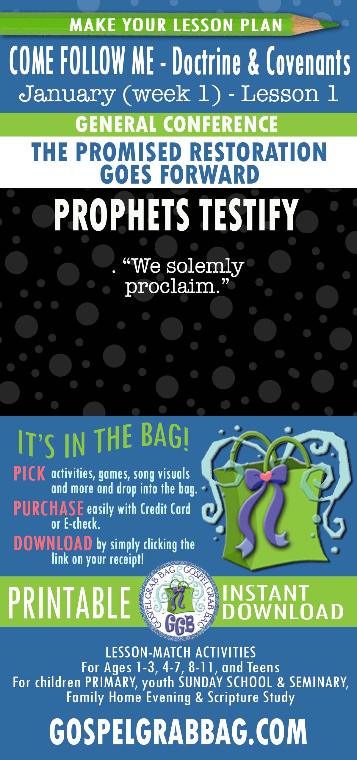 ACTIVITIES FOR Come Follow Me Doctrine & Covenants - January week 1 "The Promised Restoration Goes Forward"
