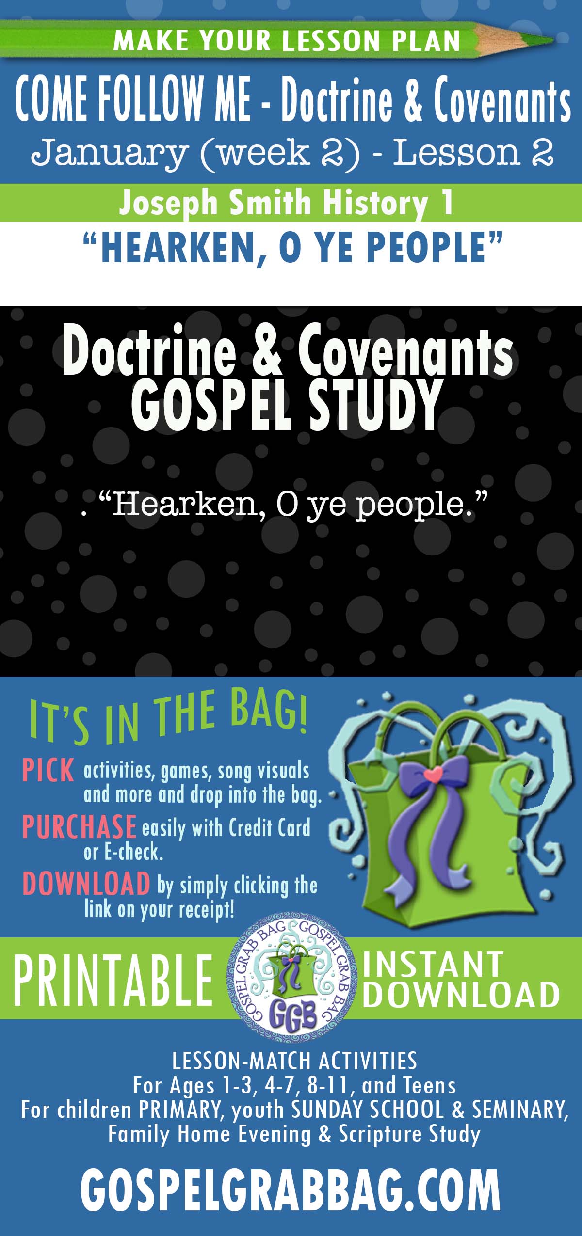 ACTIVITIES FOR Come Follow Me Doctrine & Covenants - January week2 "Hearken, O Ye People"