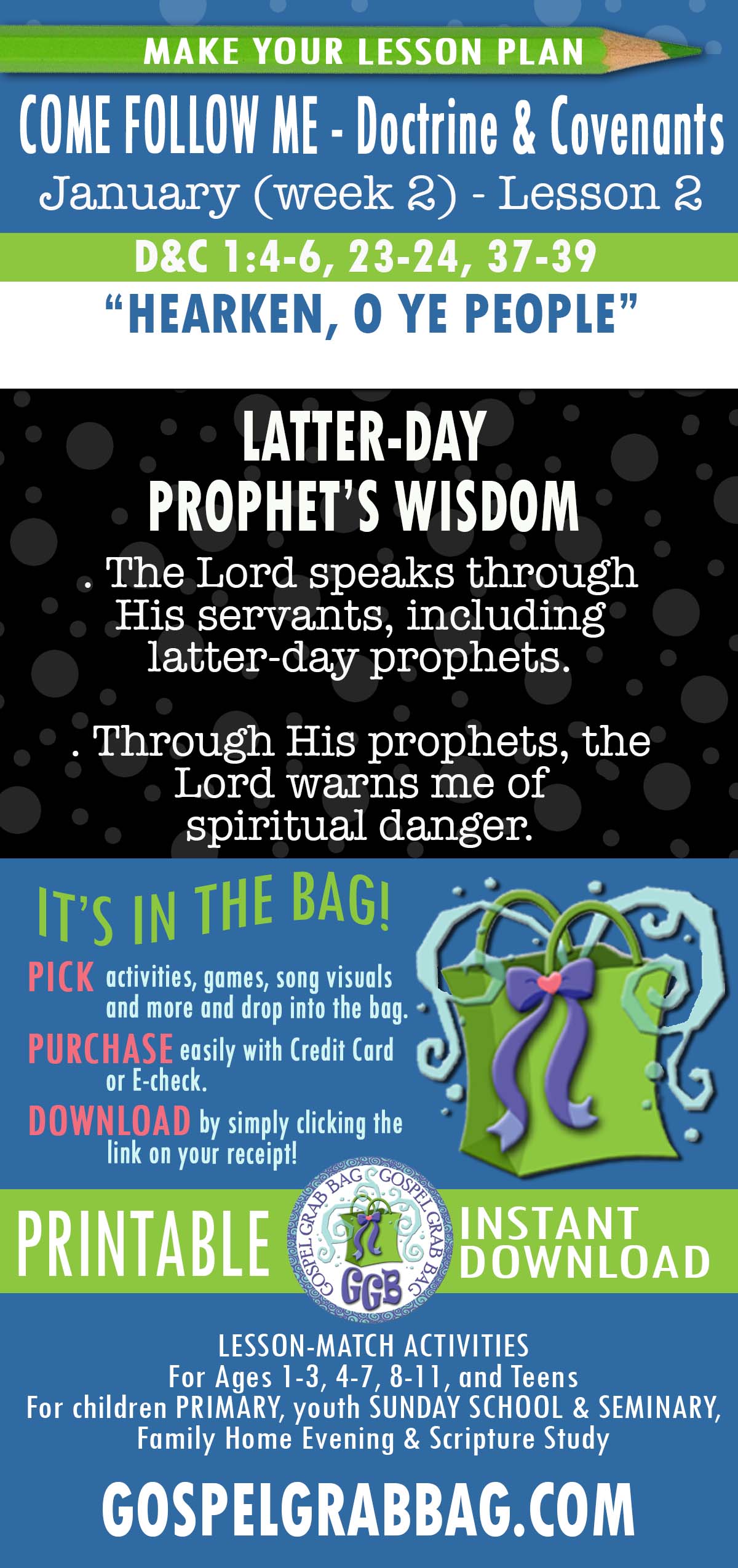 ACTIVITIES FOR Come Follow Me Doctrine & Covenants - January week2 "Hearken, O Ye People"