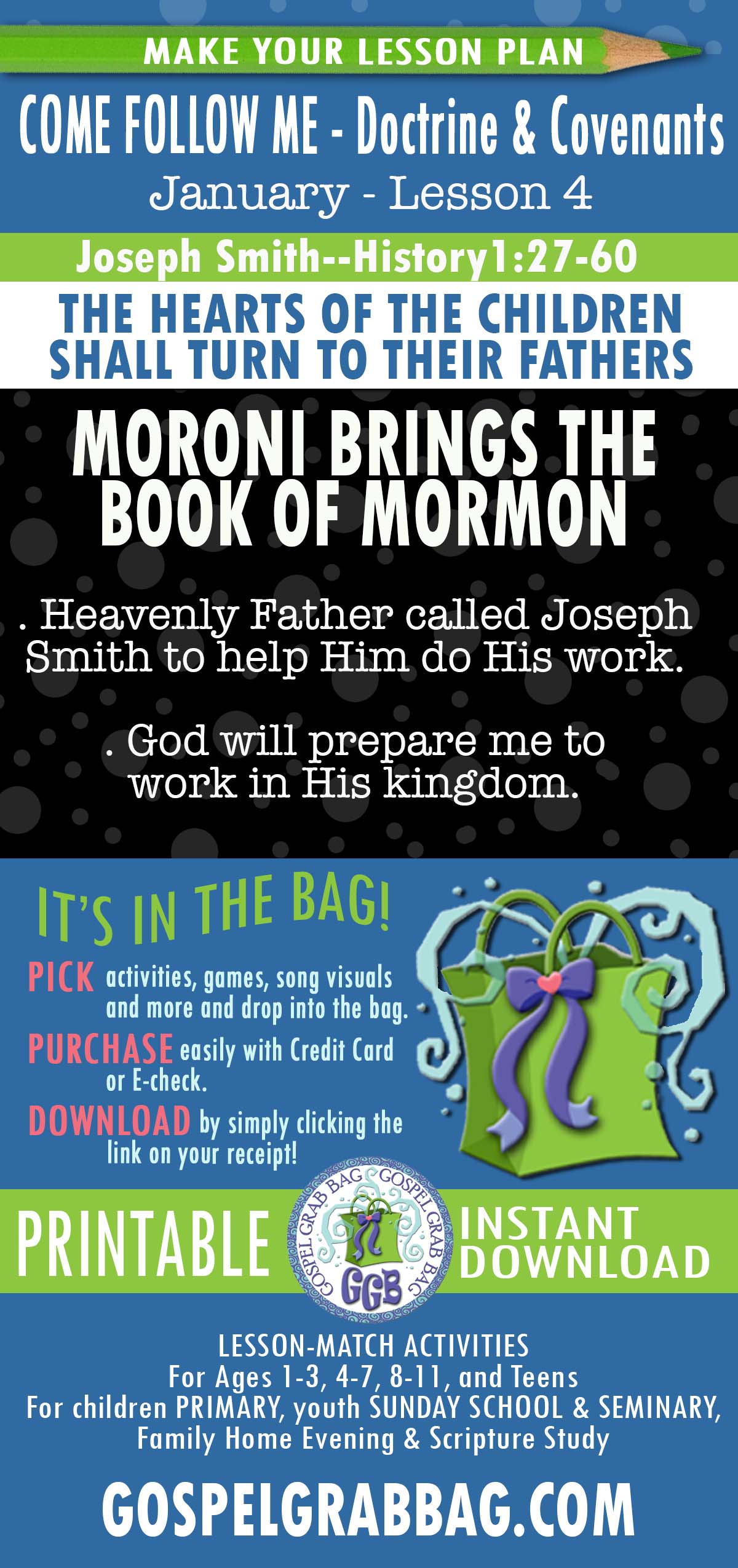 ACTIVITIES FOR Come Follow Me Doctrine & Covenants - January week 4 "The Hearts of the Children Shall Turn to Their Fathers"