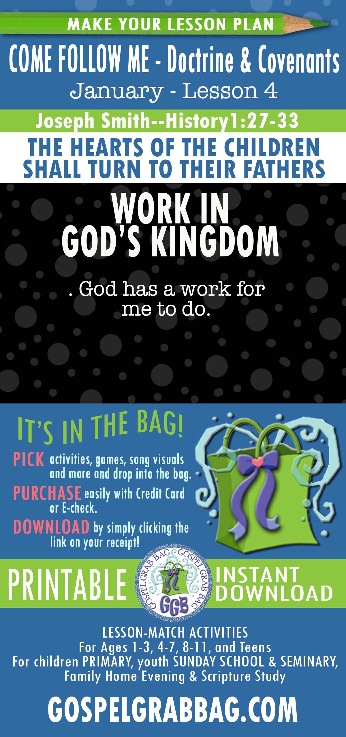 ACTIVITIES FOR Come Follow Me Doctrine & Covenants - January week 4 "The Hearts of the Children Shall Turn to Their Fathers"