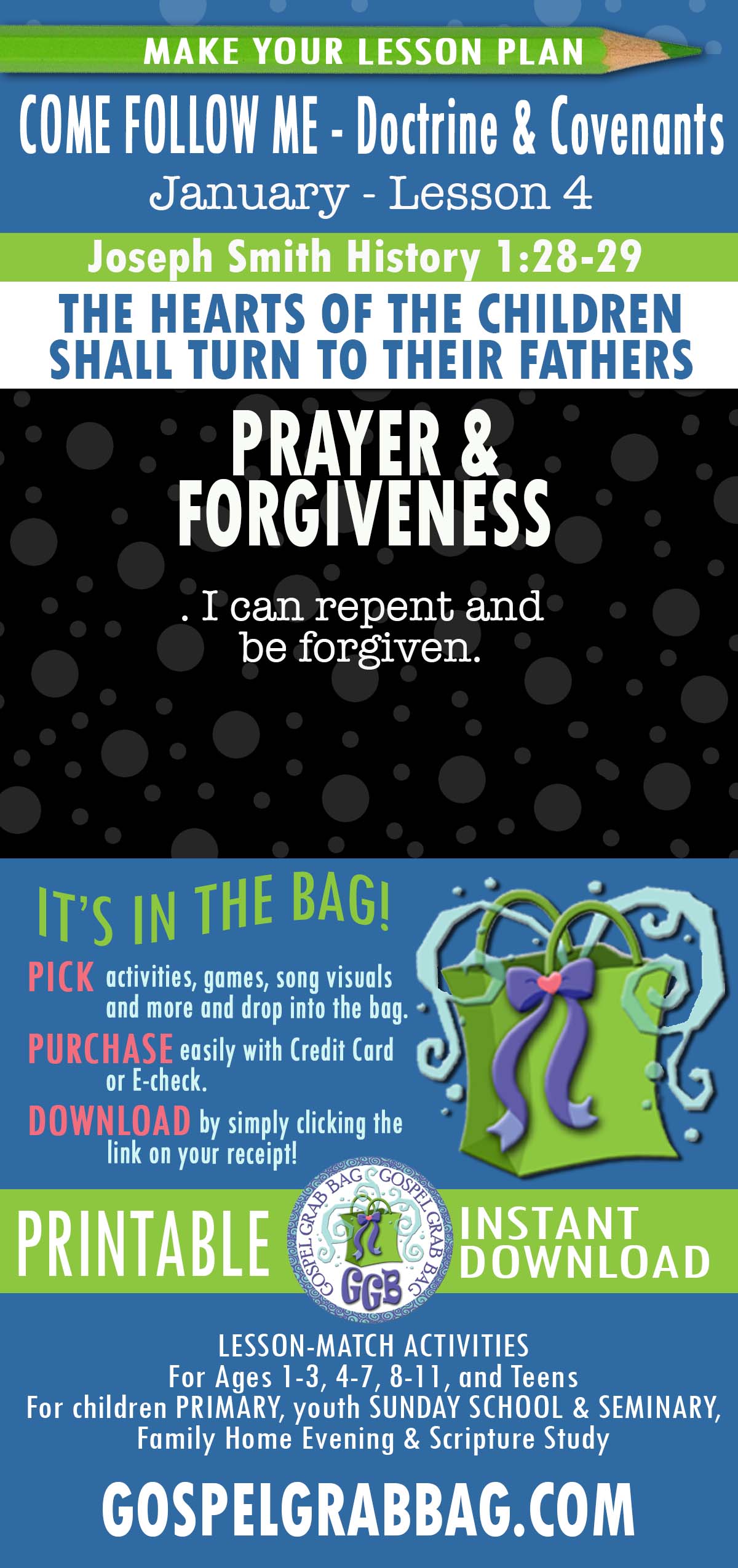 ACTIVITIES FOR Come Follow Me Doctrine & Covenants - January week 4 "The Hearts of the Children Shall Turn to Their Fathers"