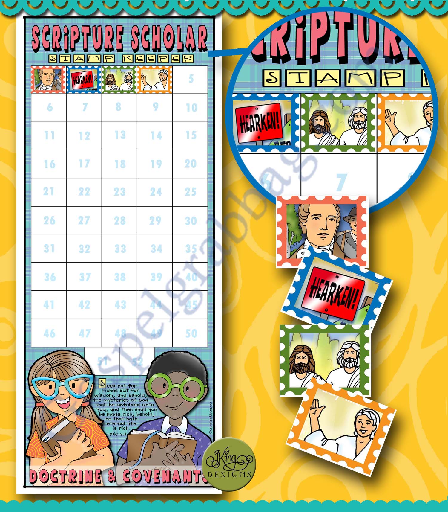 Come Follow Me SCRIPTURE SCHOLARS Doctrine and Covenants - January 2025 STAMPS & STAMP KEEPER