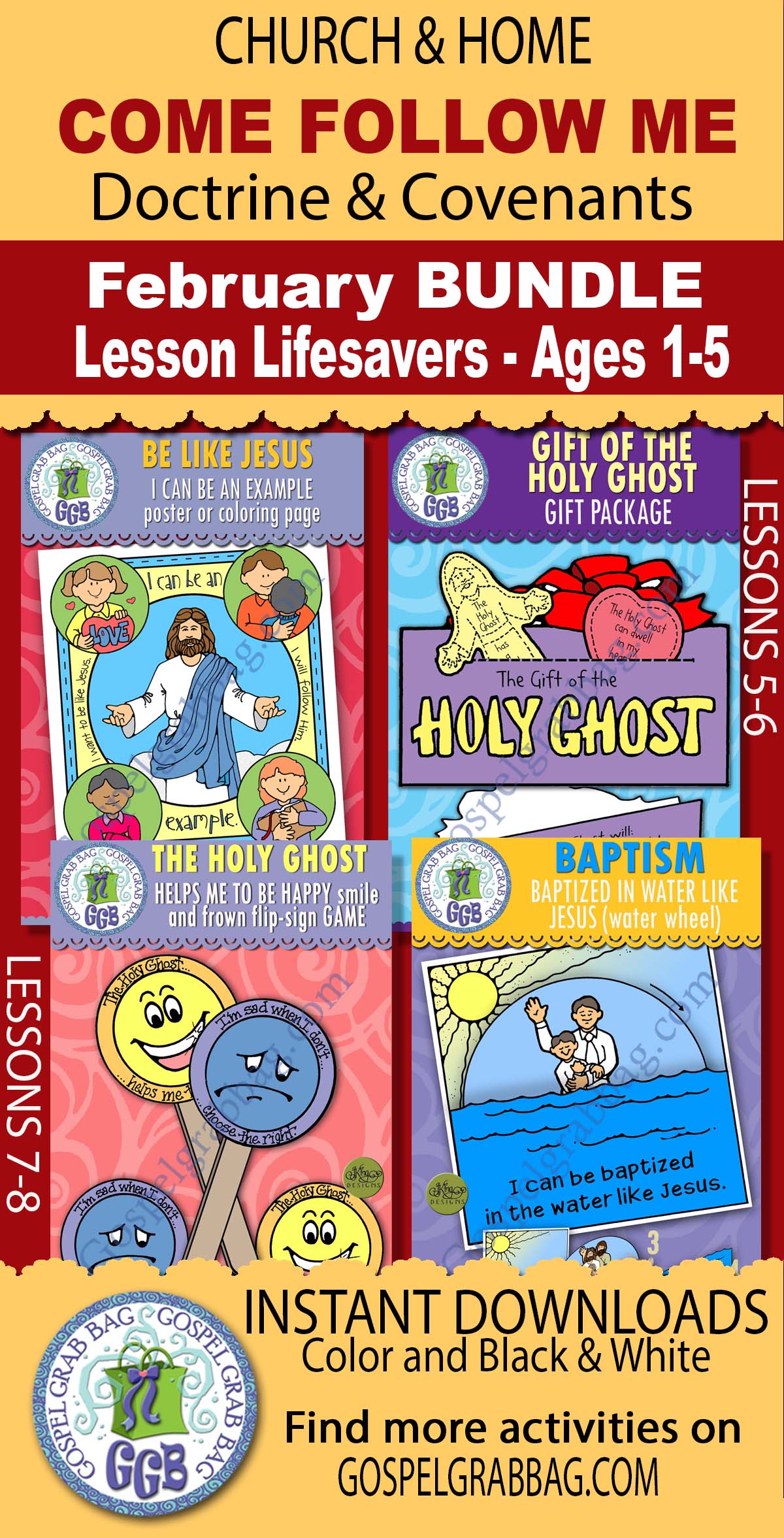 D&C Come Follow Me - February BUNDLE Ages 1-5 Activities