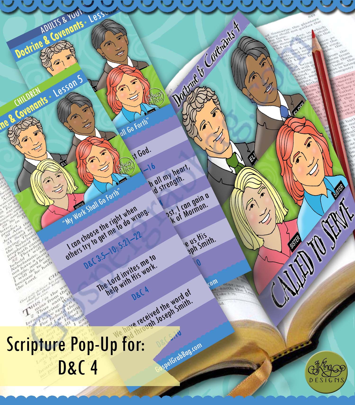 "My Work Shall Go Forth" Scripture Scholars bookmark and pop-up BUNDLE - February week 1 (lesson #5)