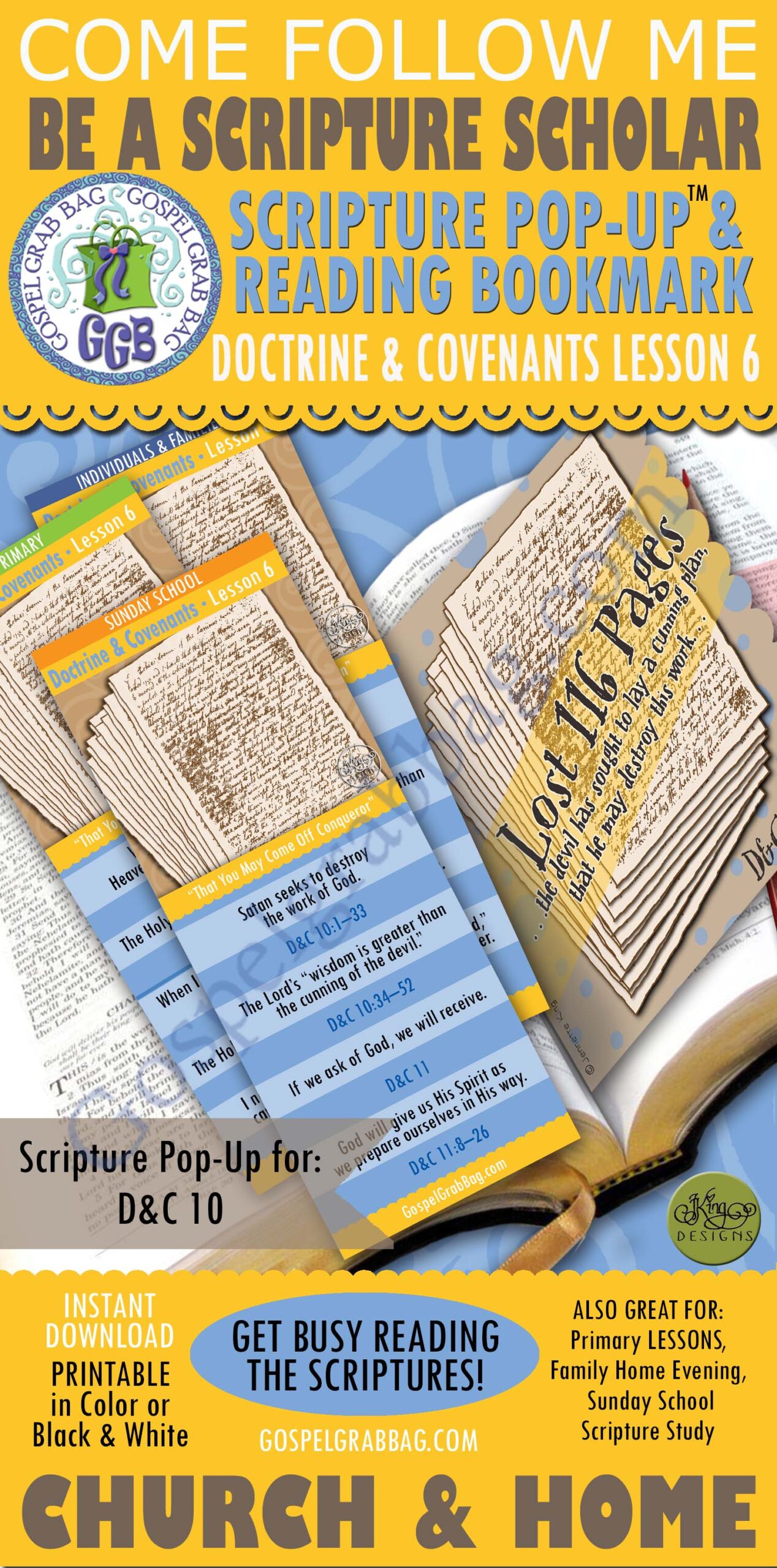 "That You May Come Off Conqueror" Scripture Scholars bookmark and pop-up BUNDLE - February week 3 (lesson #7)