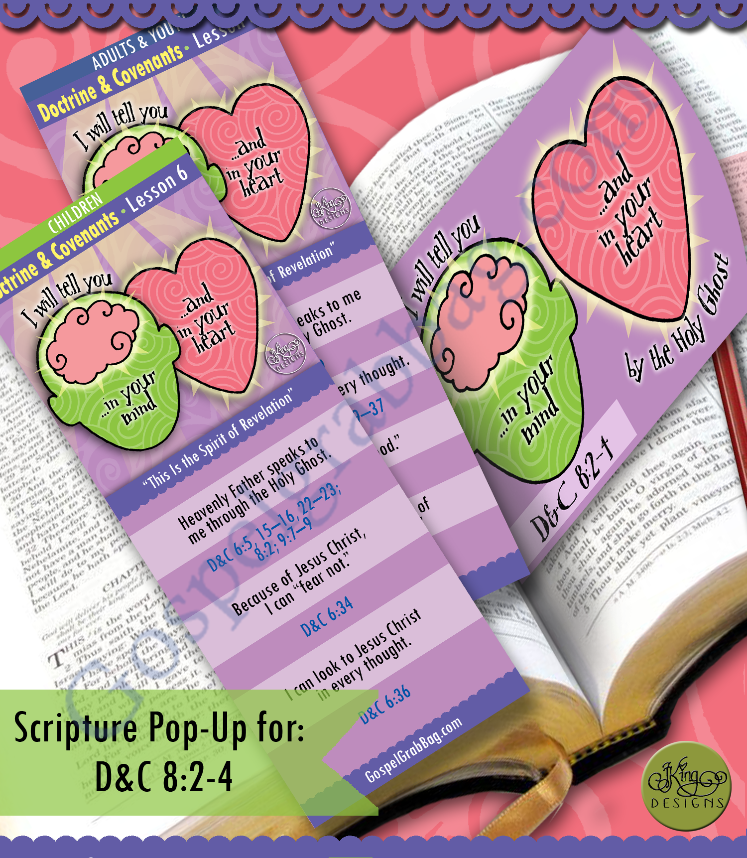 "This Is the Spirit of Revelation" Scripture Scholars bookmark and pop-up BUNDLE - February week 2 (lesson #6)