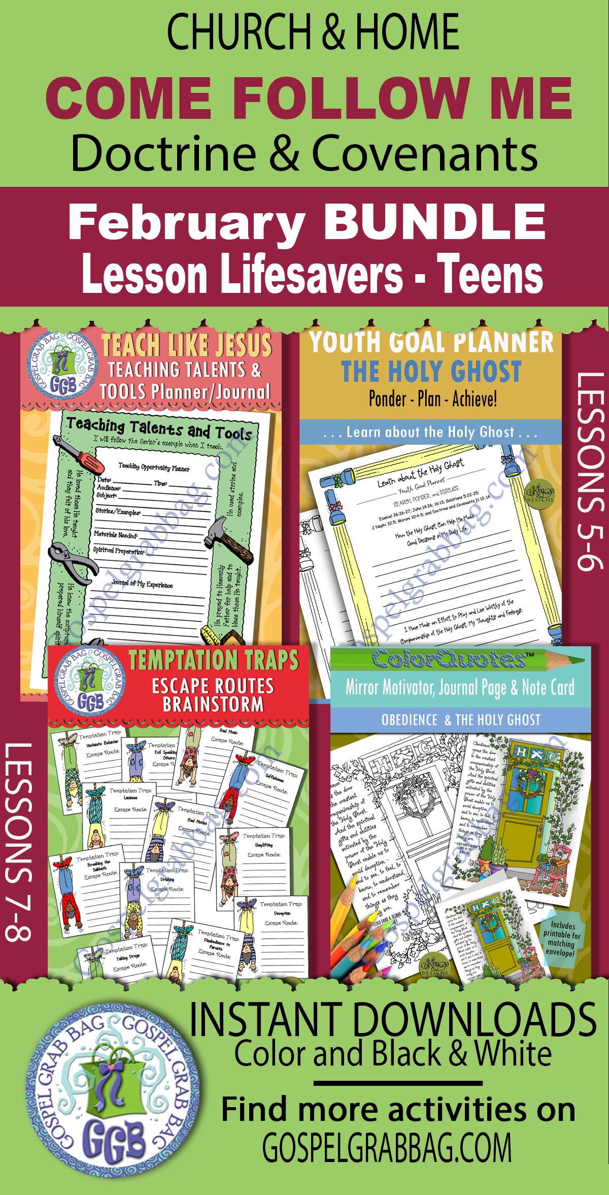 D&C Come Follow Me - February BUNDLE Ages 12-16 TEEN Activities
