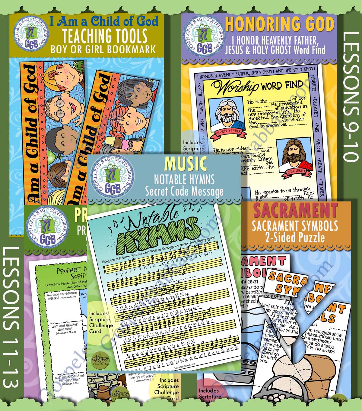 AGES 8-11 activities for MARCH D&C Come Follow Me lessons 9-13 BUNDLE for all ages