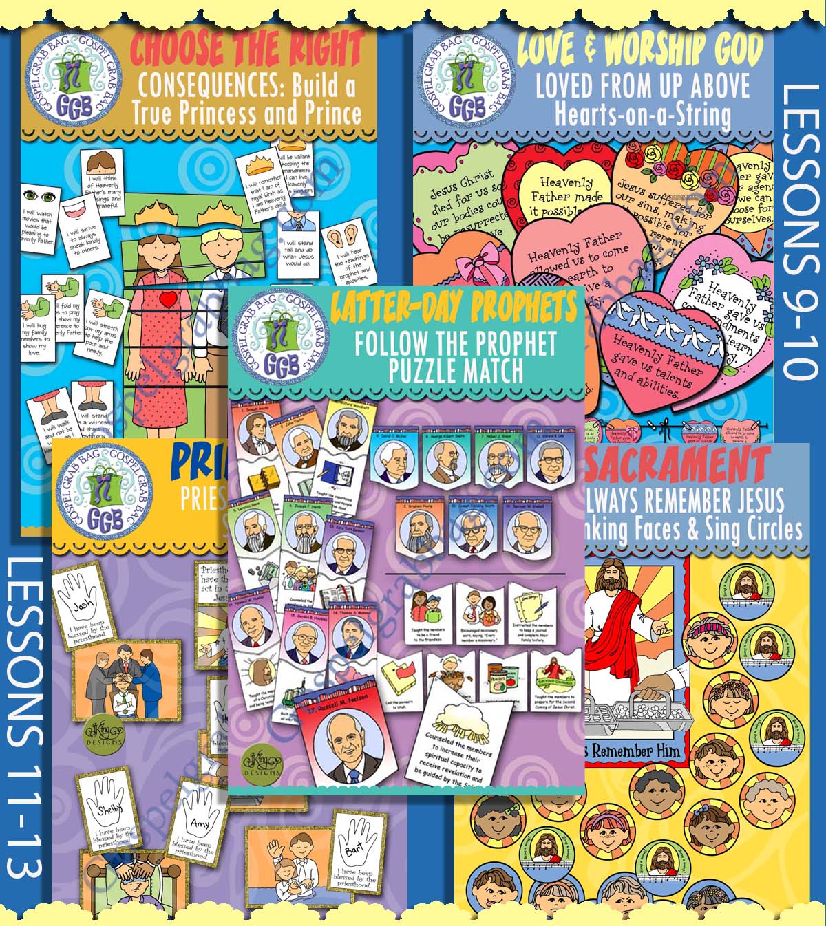 Post-and-Present activities for MARCH D&C Come Follow Me lessons 9-13 BUNDLE for all ages
