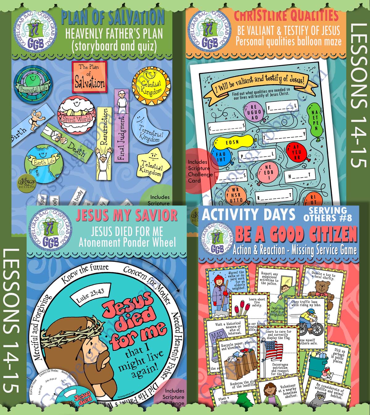 Ages 8-11 April BUNDLE For COME FOLLOW ME Handout Activities for Doctrine & Covenants 29-40