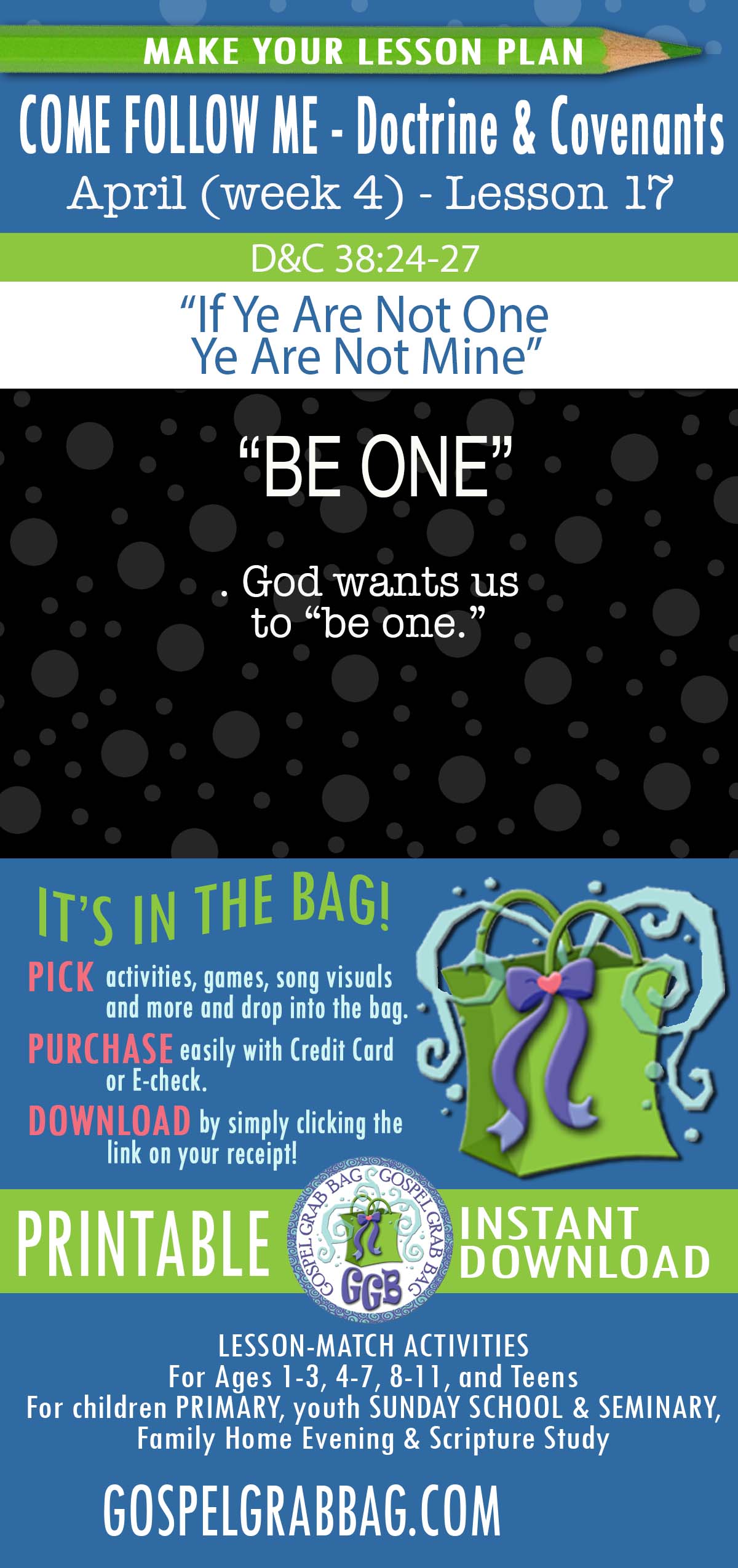 Activities for APRIL - week 4 COME FOLLOW ME Doctrine & Covenants “If Ye Are Not One Ye Are Not Mine” (D&C 37-40