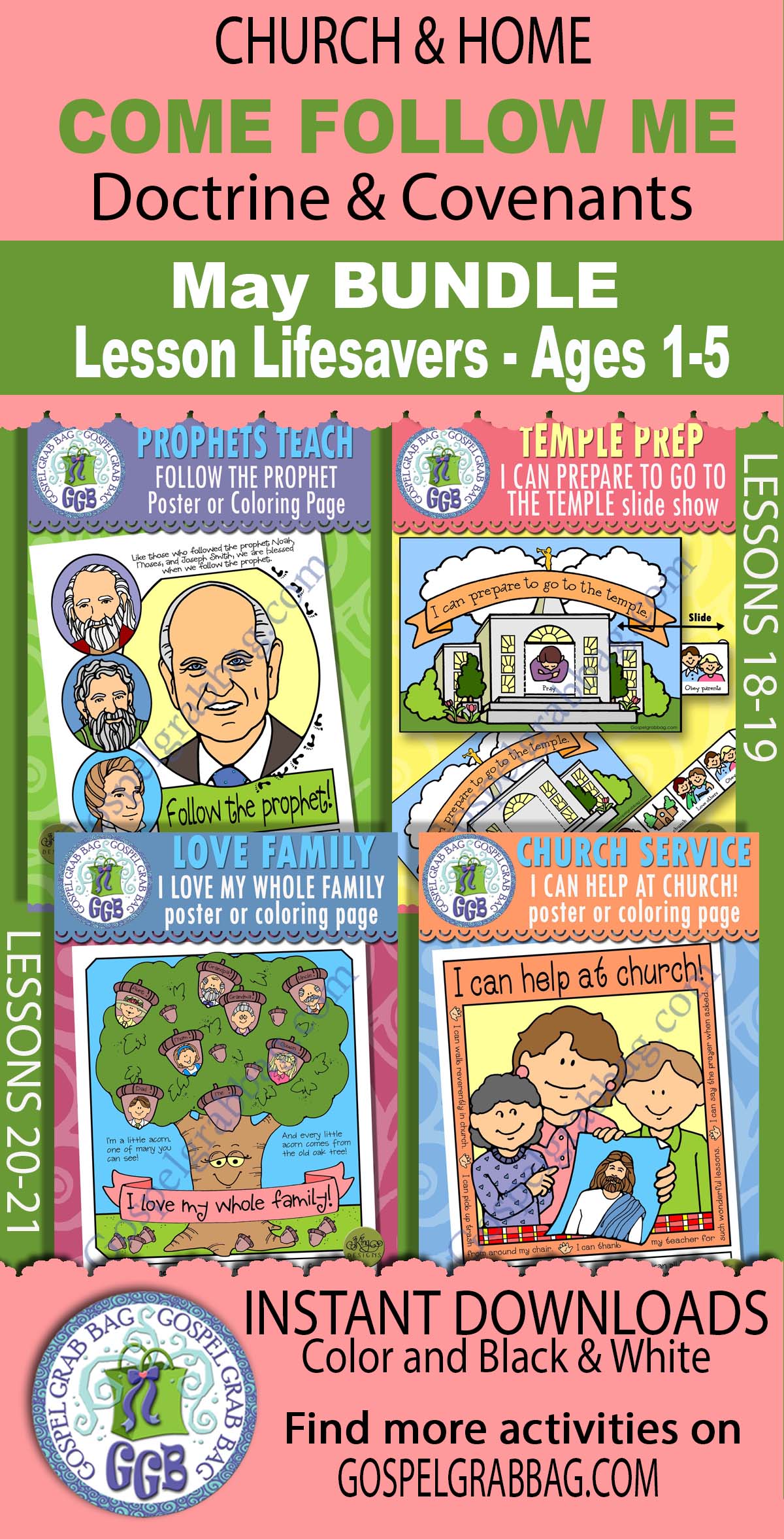 Children Ages 1-5 Activities FOR Come Follow Me Doctrine and Covenants - May 2025