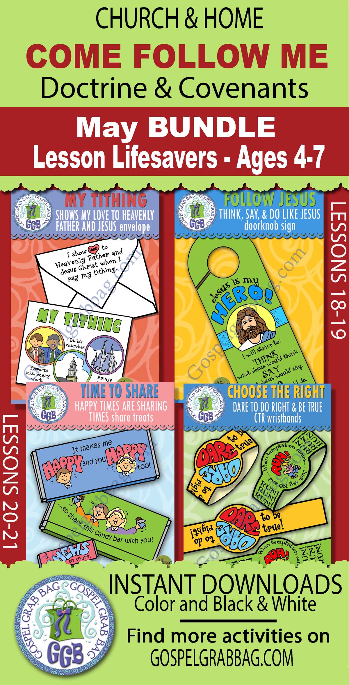 Children Ages 4-7 Activities FOR Come Follow Me Doctrine and Covenants - May 2025