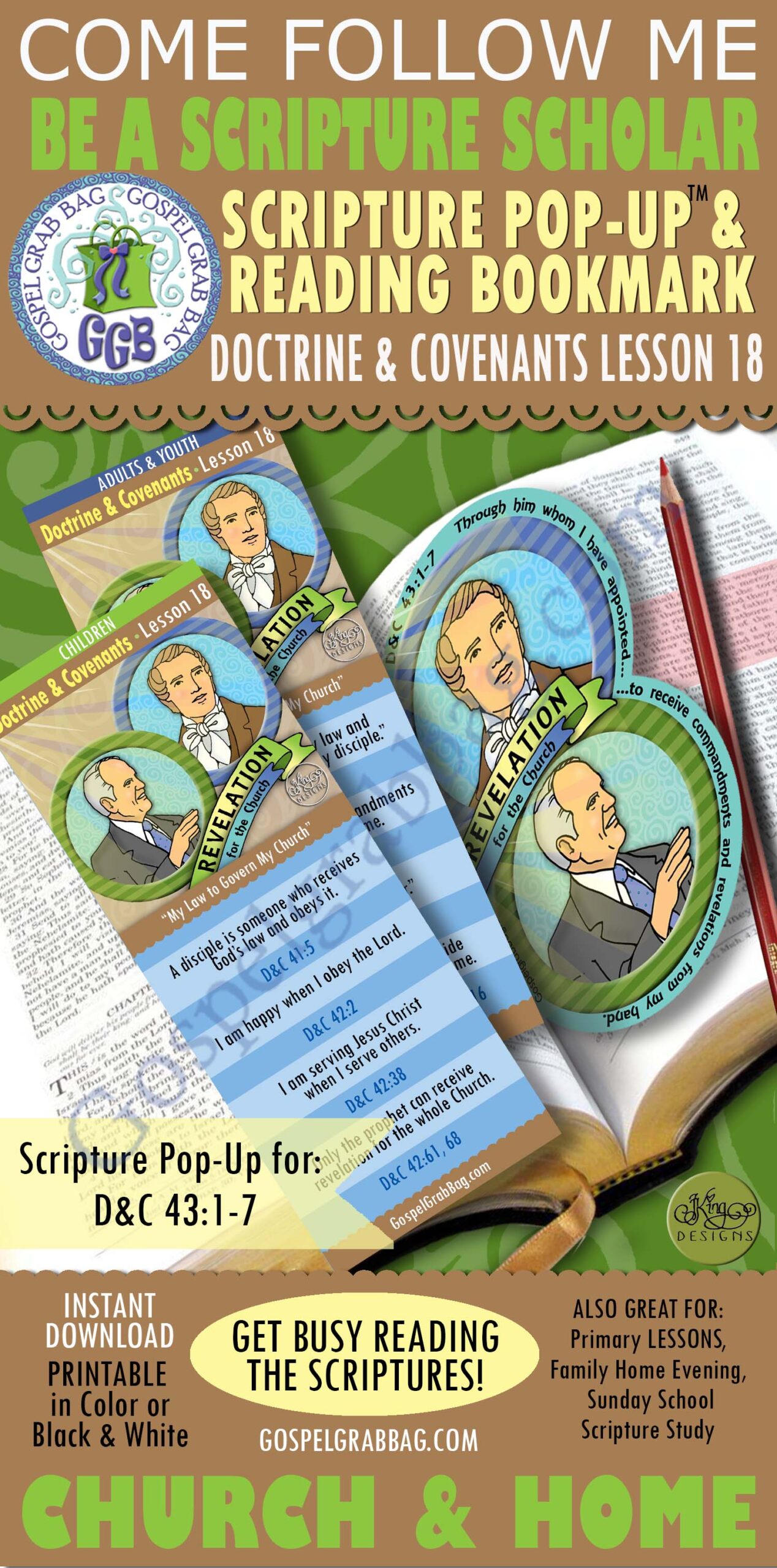 "My Law to Govern My Church" Scripture Scholars COME FOLLOW ME scripture study kit (MAY week 1)