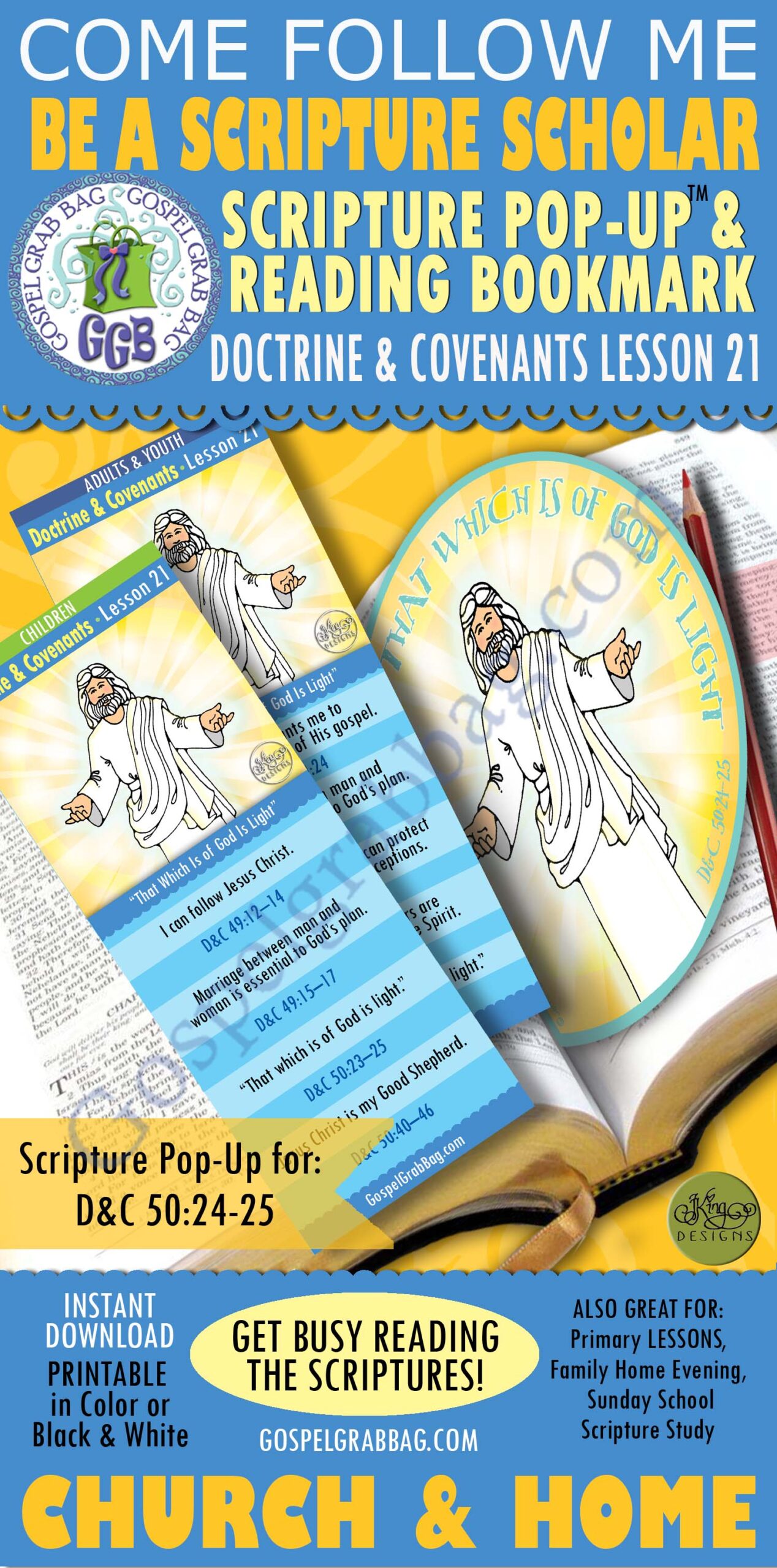 “That Which Is of God Is Light” Scripture Scholars COME FOLLOW ME (MAY week 4) scripture study kit