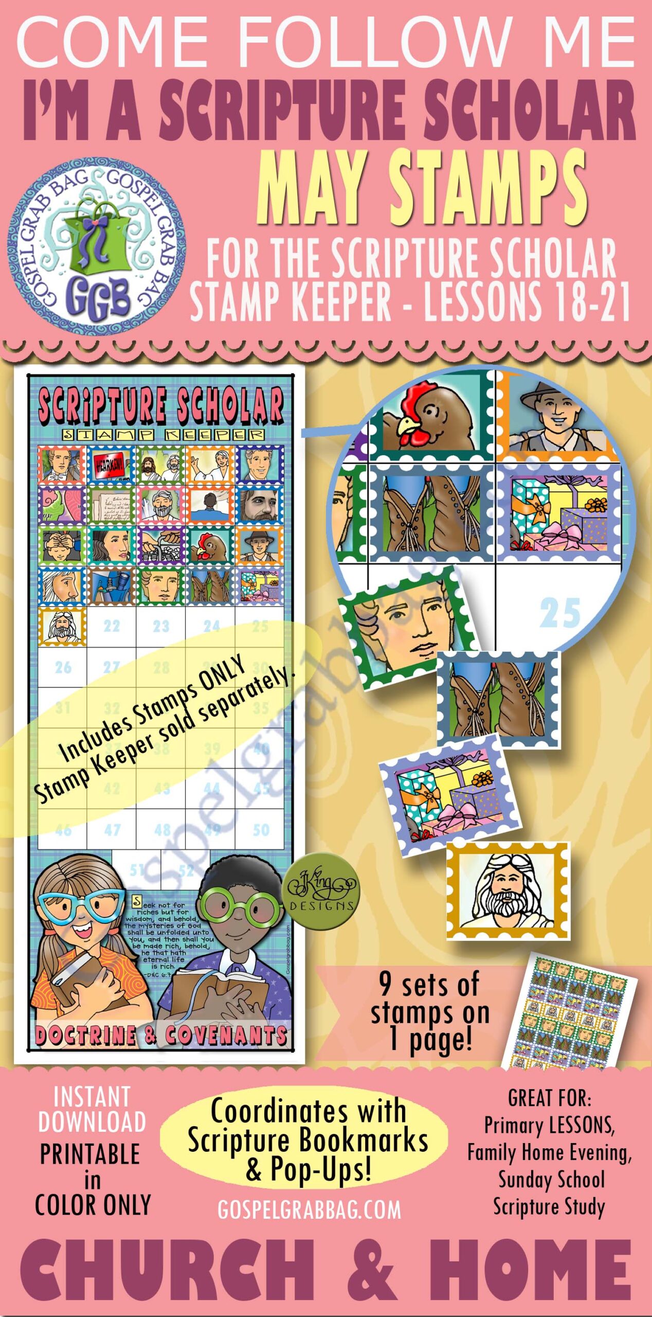 STAMPS FOR STAMPS FOR Scripture Scholars COME FOLLOW ME May BUNDLE D&C 41-50