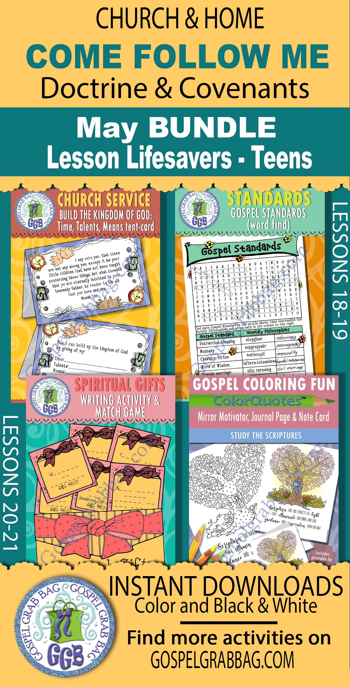 Ages 12-16 TEEN Activities FOR Come Follow Me Doctrine and Covenants - May 2025