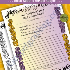 YOUTH CAN TEACH - Youth Goal Planner "Teach Family Home Evening about a Gospel Subject