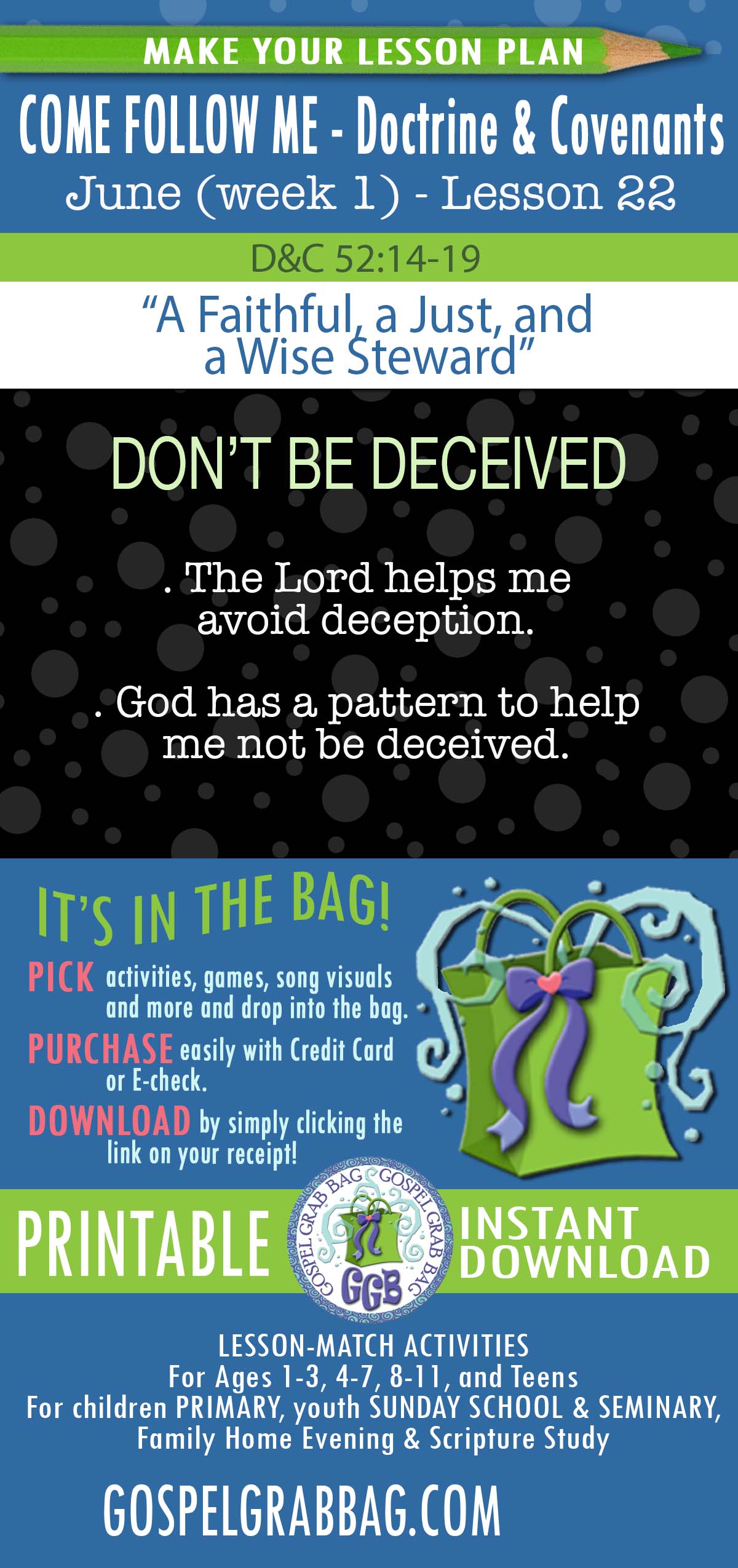 “A Faithful, a Just, and a Wise Steward” COME FOLLOW ME Activities - Doctrine & Covenants 51-57 - June