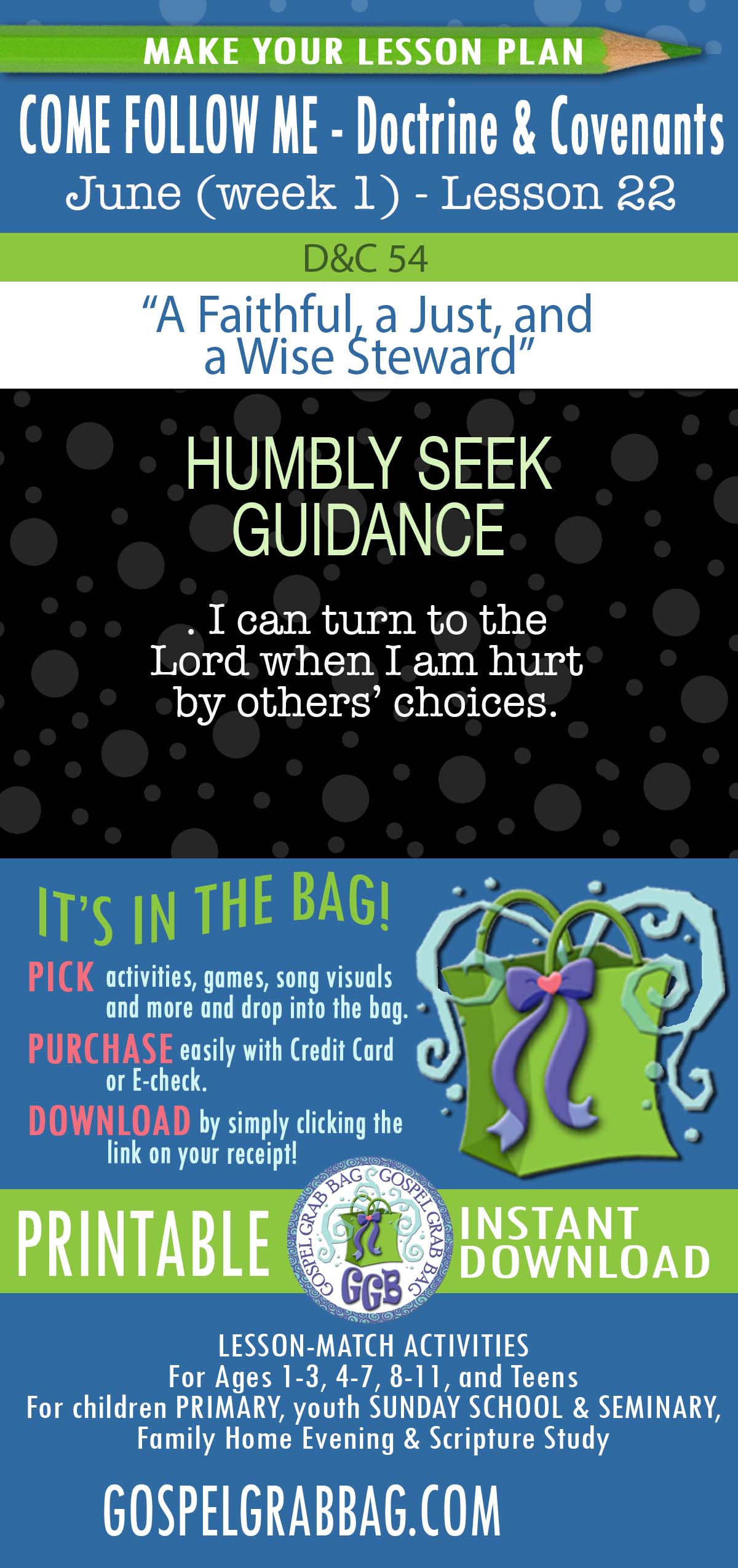 “A Faithful, a Just, and a Wise Steward” COME FOLLOW ME Activities - Doctrine & Covenants 51-54 – June