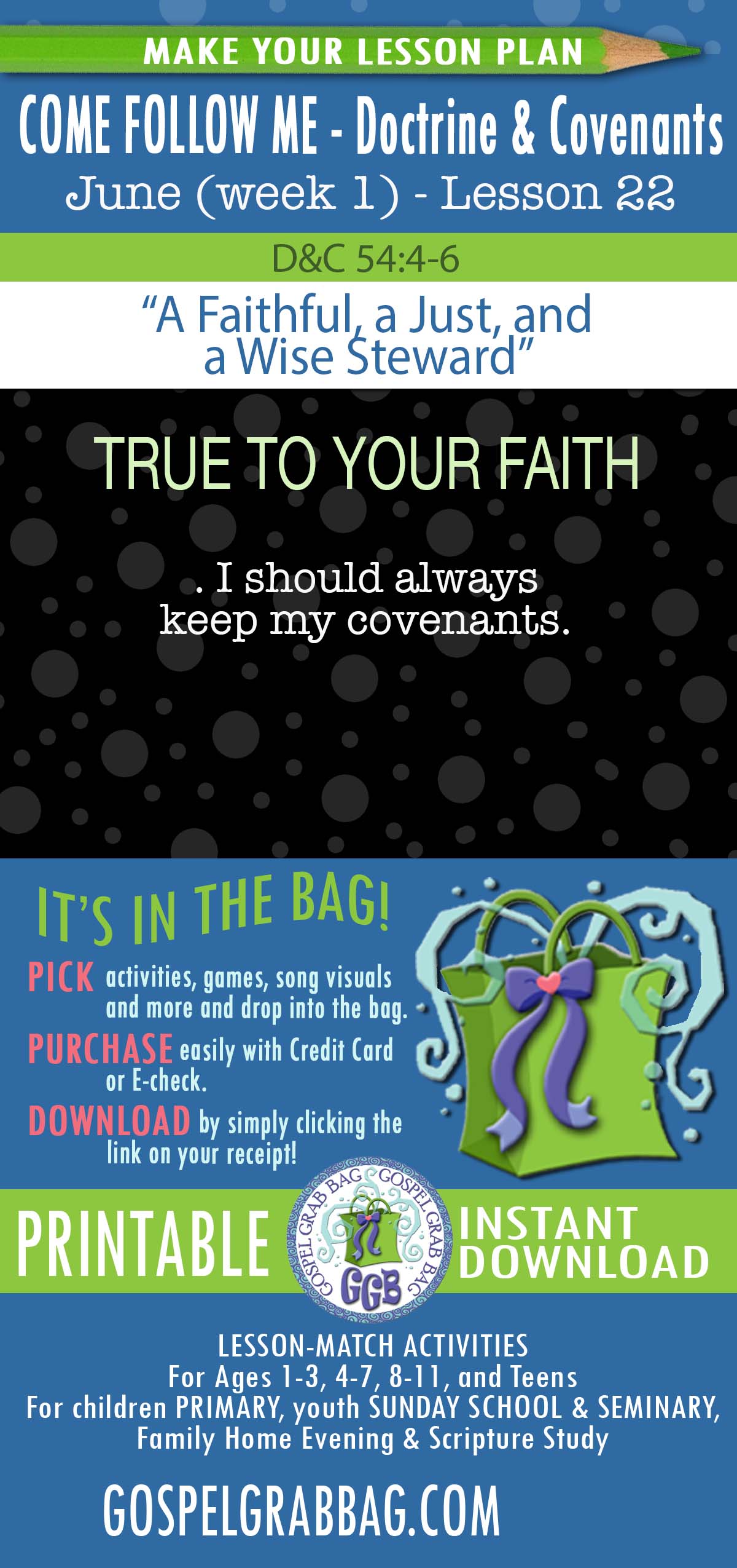 “A Faithful, a Just, and a Wise Steward” COME FOLLOW ME Activities - Doctrine & Covenants 51-57 – June