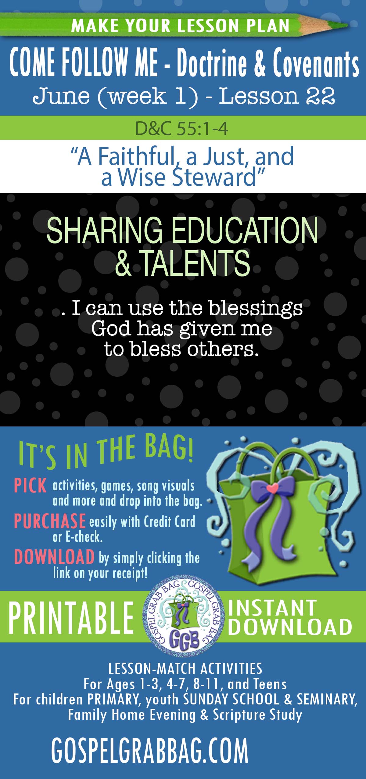 “A Faithful, a Just, and a Wise Steward” COME FOLLOW ME Activities - Doctrine & Covenants 51-57 – June