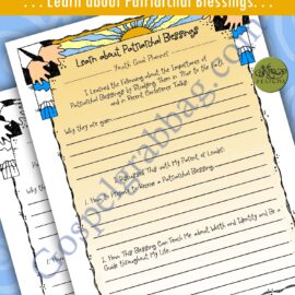 YOUTH GOAL PLANNER - Individual Worth #2 "Learn about Patriarchal Blessings"