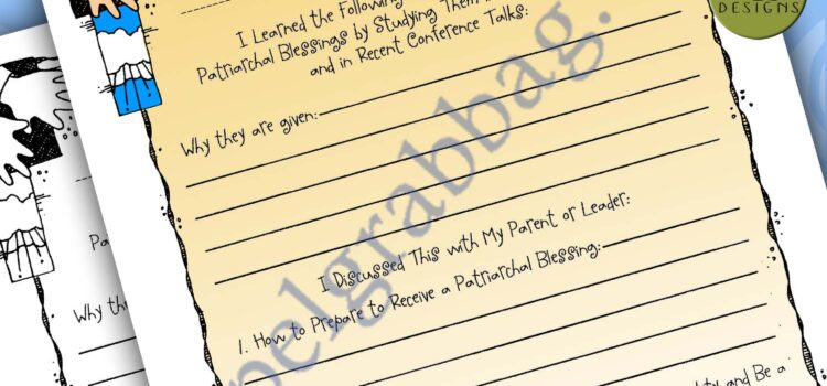 YOUTH GOAL PLANNER - Individual Worth #2 "Learn about Patriarchal Blessings"