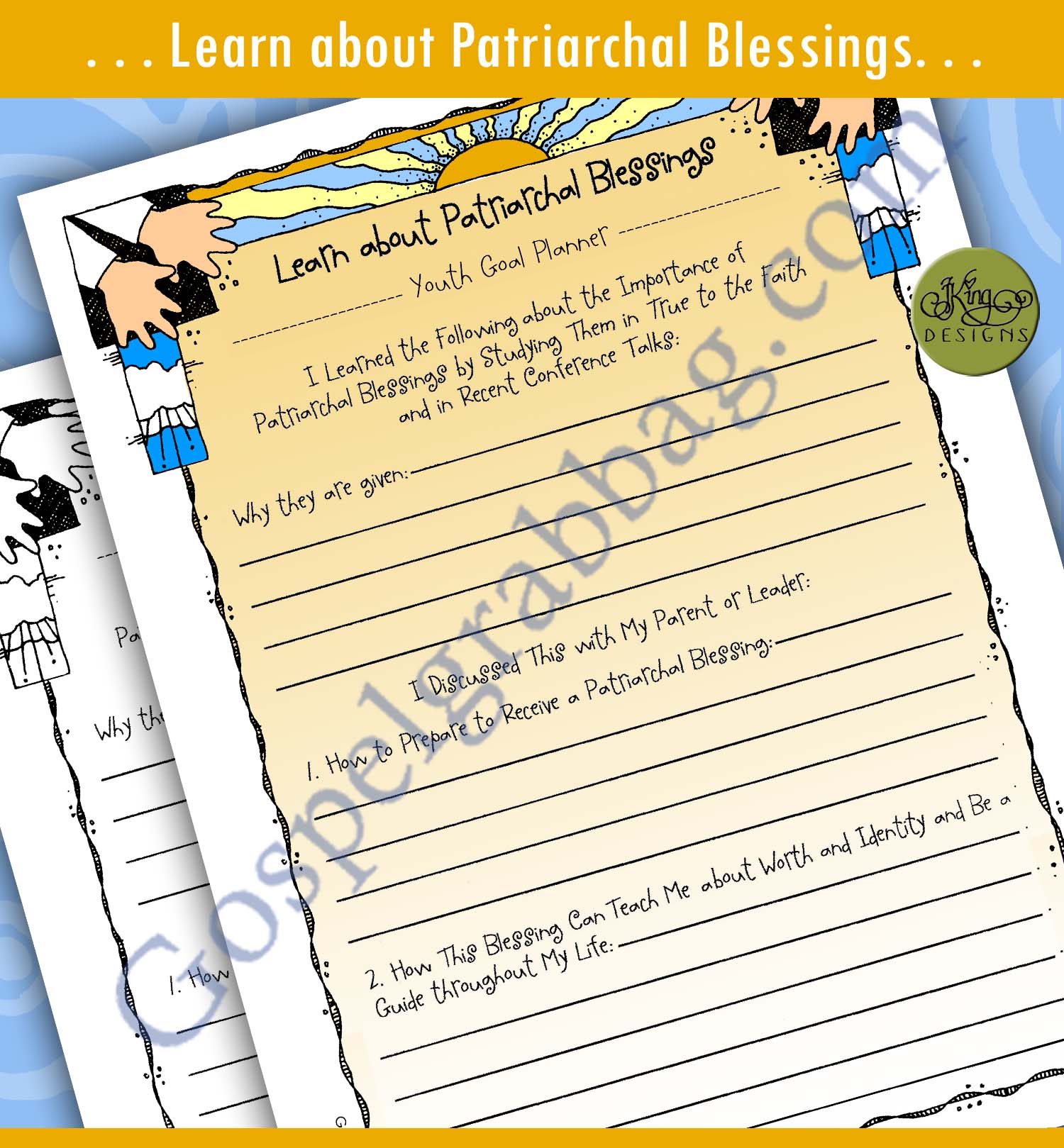 YOUTH GOAL PLANNER - Individual Worth #2 "Learn about Patriarchal Blessings"