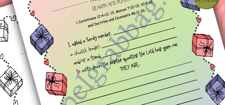 YOUTH GOAL PLANNER - Individual Worth #7 "Special Gifts from Heavenly Father"