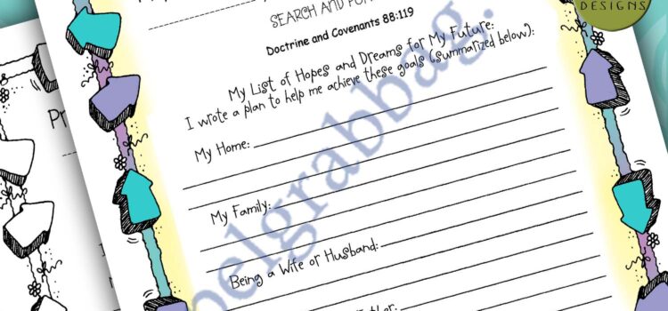 YOUTH GOAL PLANNER - Individual Worth #4 "Preparing For My Unique Mission on Earth"
