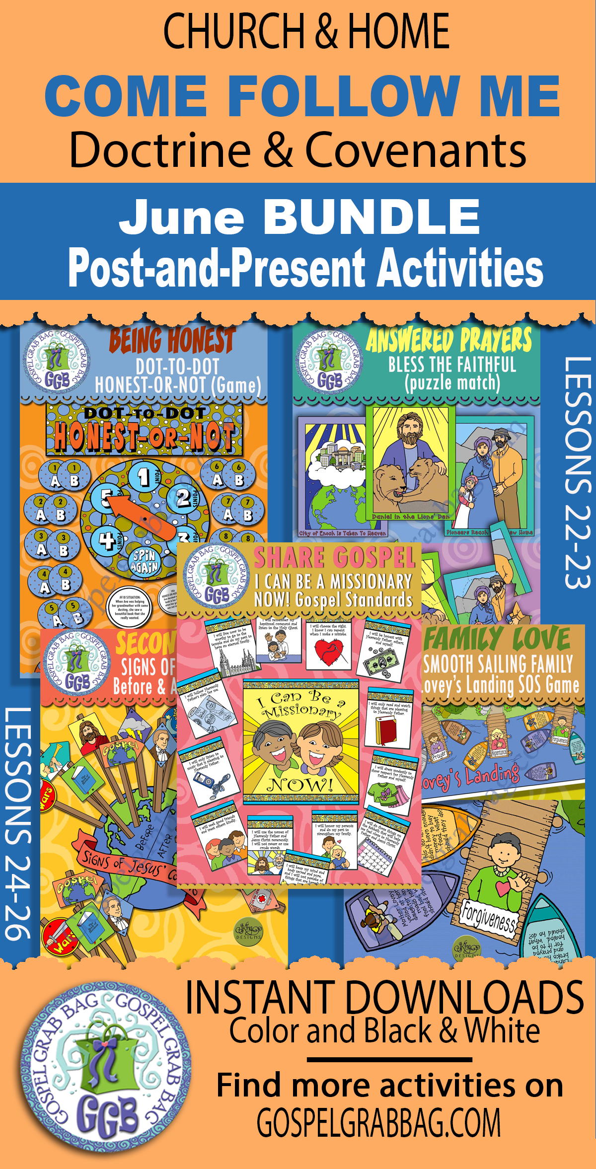 BUNDLE for Post-and-Present Activities for Come Follow Me June weeks 1-5 Doctrine and Covenants