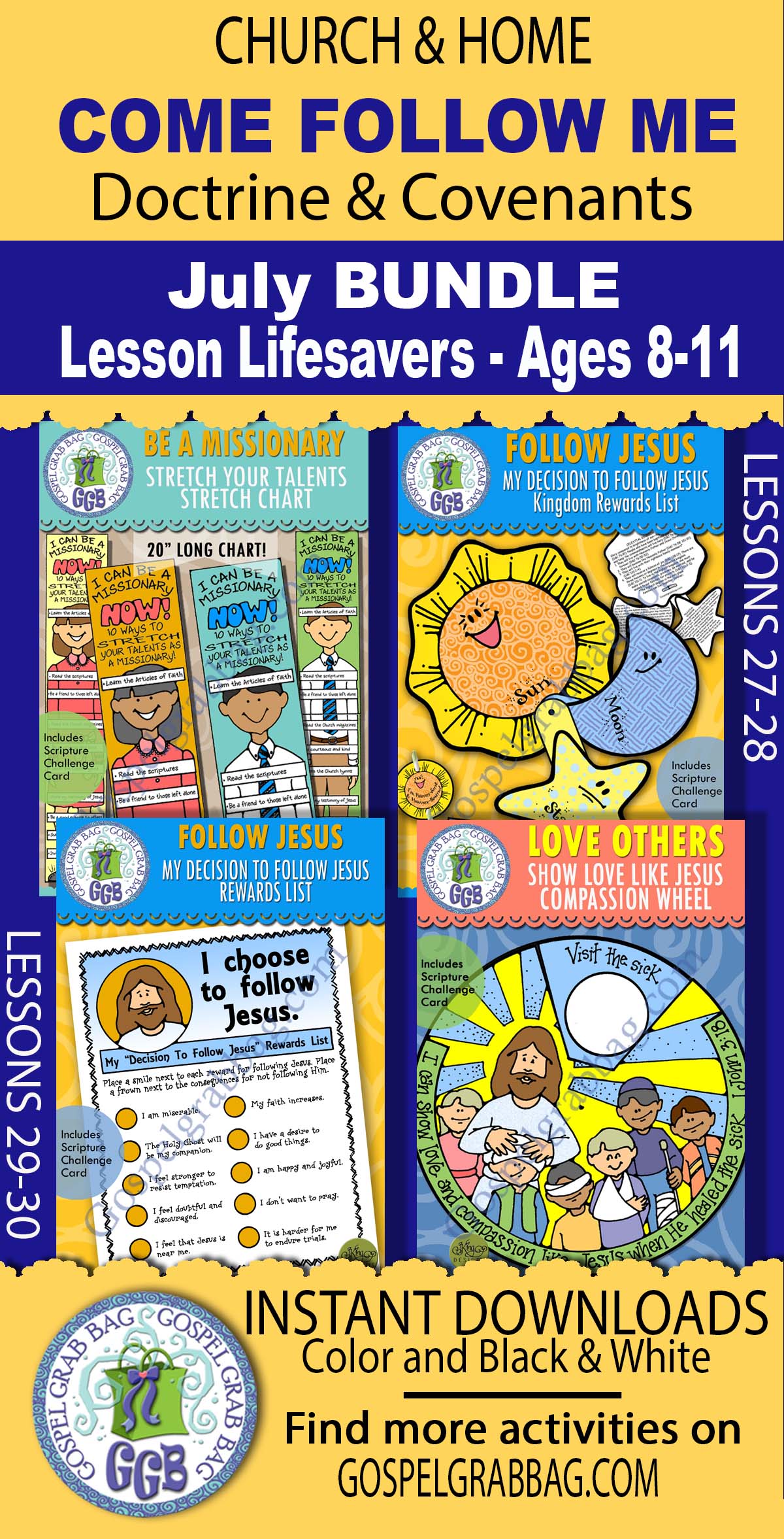 Come Follow Me - July 2025 ACTIVITIES Ages 8-11 for Primary children or pre-teens