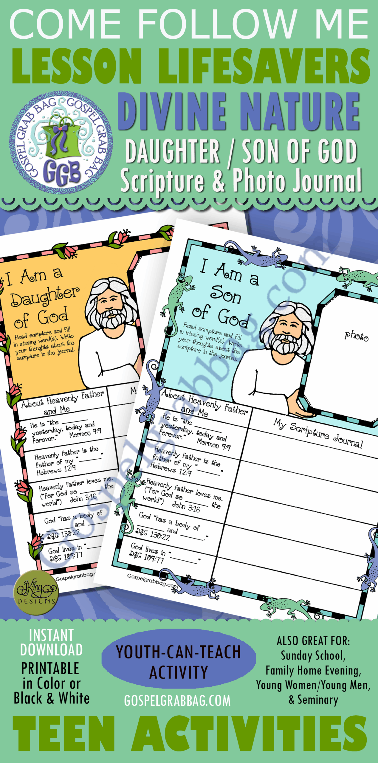 CHILD OF GOD "I am a daughter of God" "I am a son of God" JOURNAL
