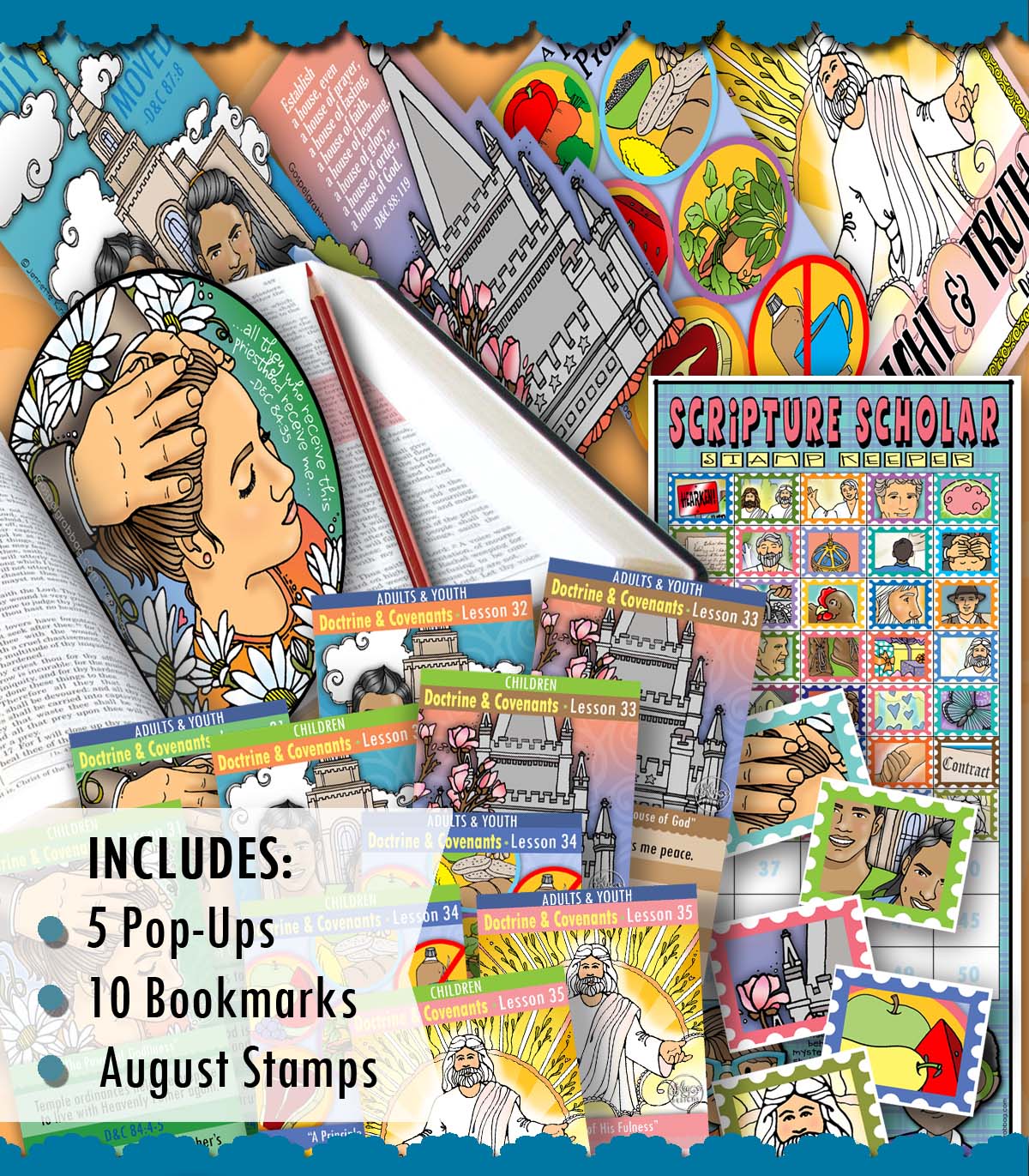 Scripture Scholars BUNDLE Come Follow Me lesson activities for AUGUST Doctrine and Covenants