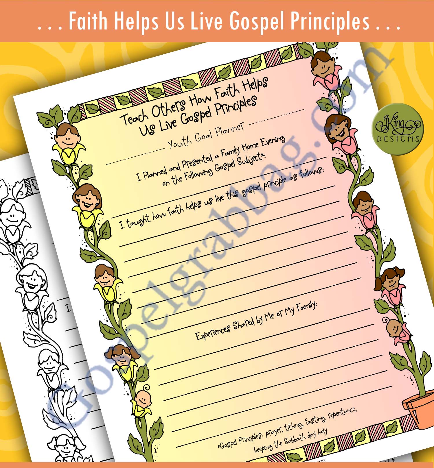 YOUTH GOAL PLANNER Teach Others How Faith Helps Us Live Gospel Principles