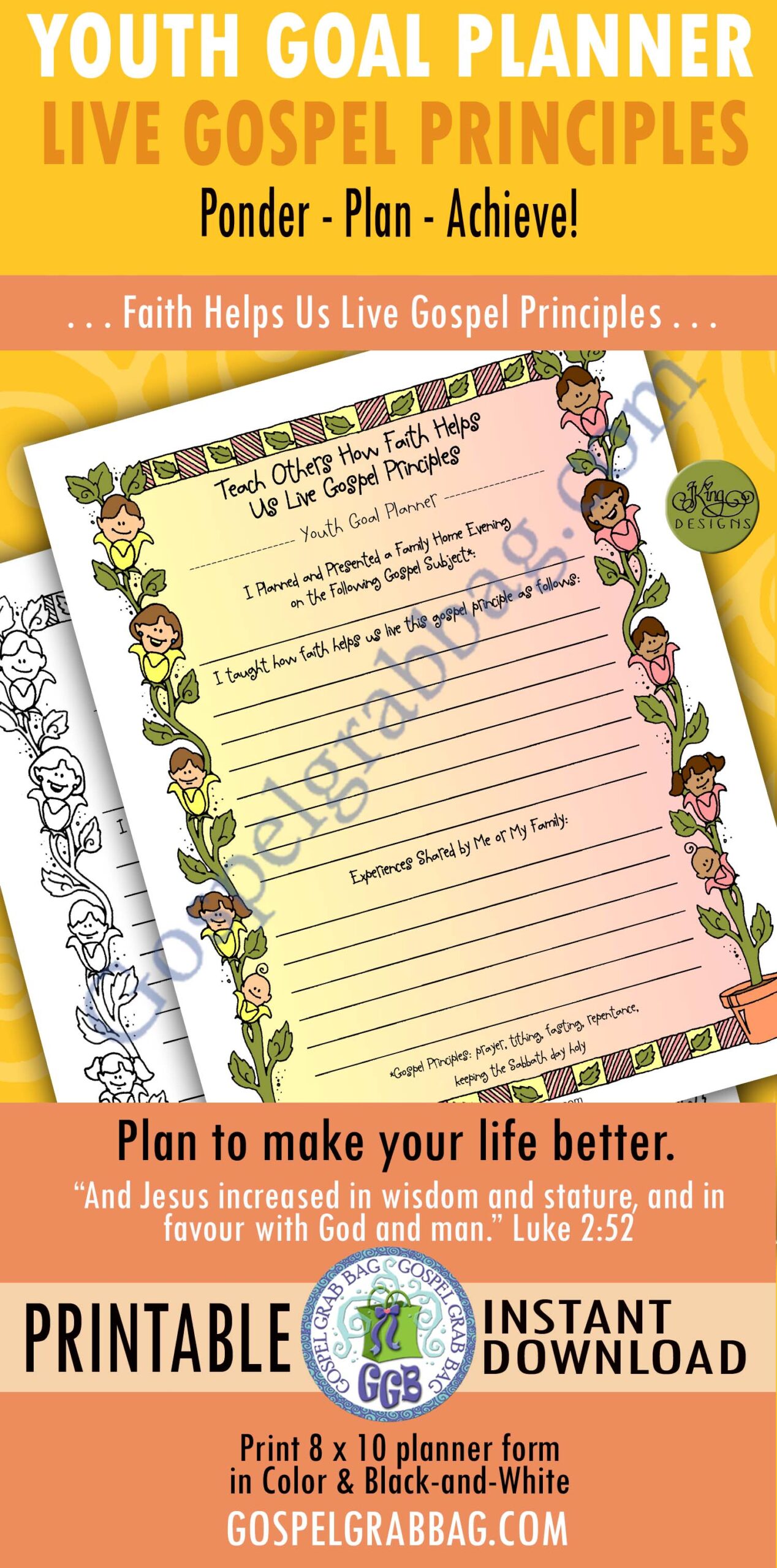 YOUTH GOAL PLANNER Teach Others How Faith Helps Us Live Gospel Principles