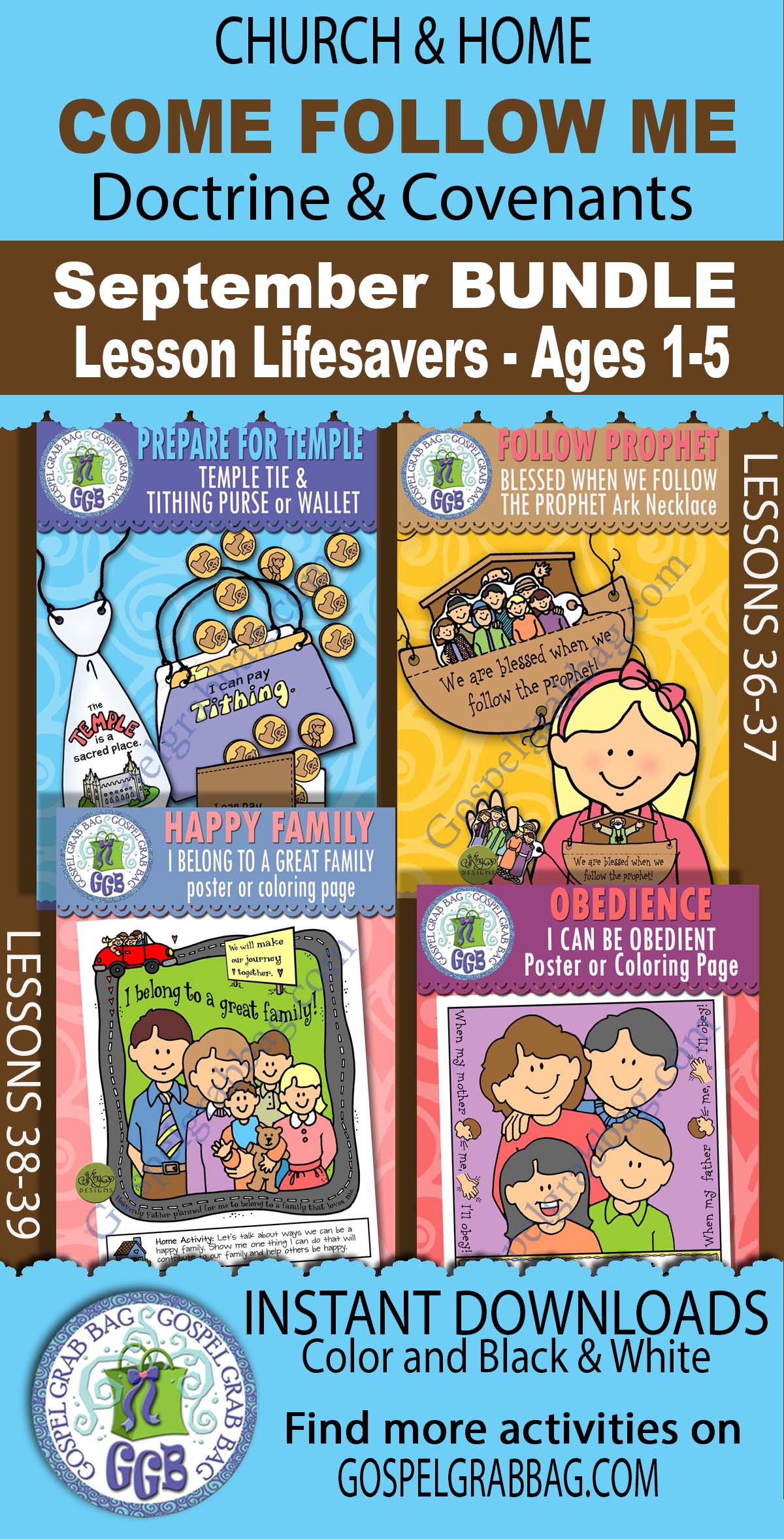 Ages 1-5 Activities BUNDLE September COME FOLLOW ME D&C