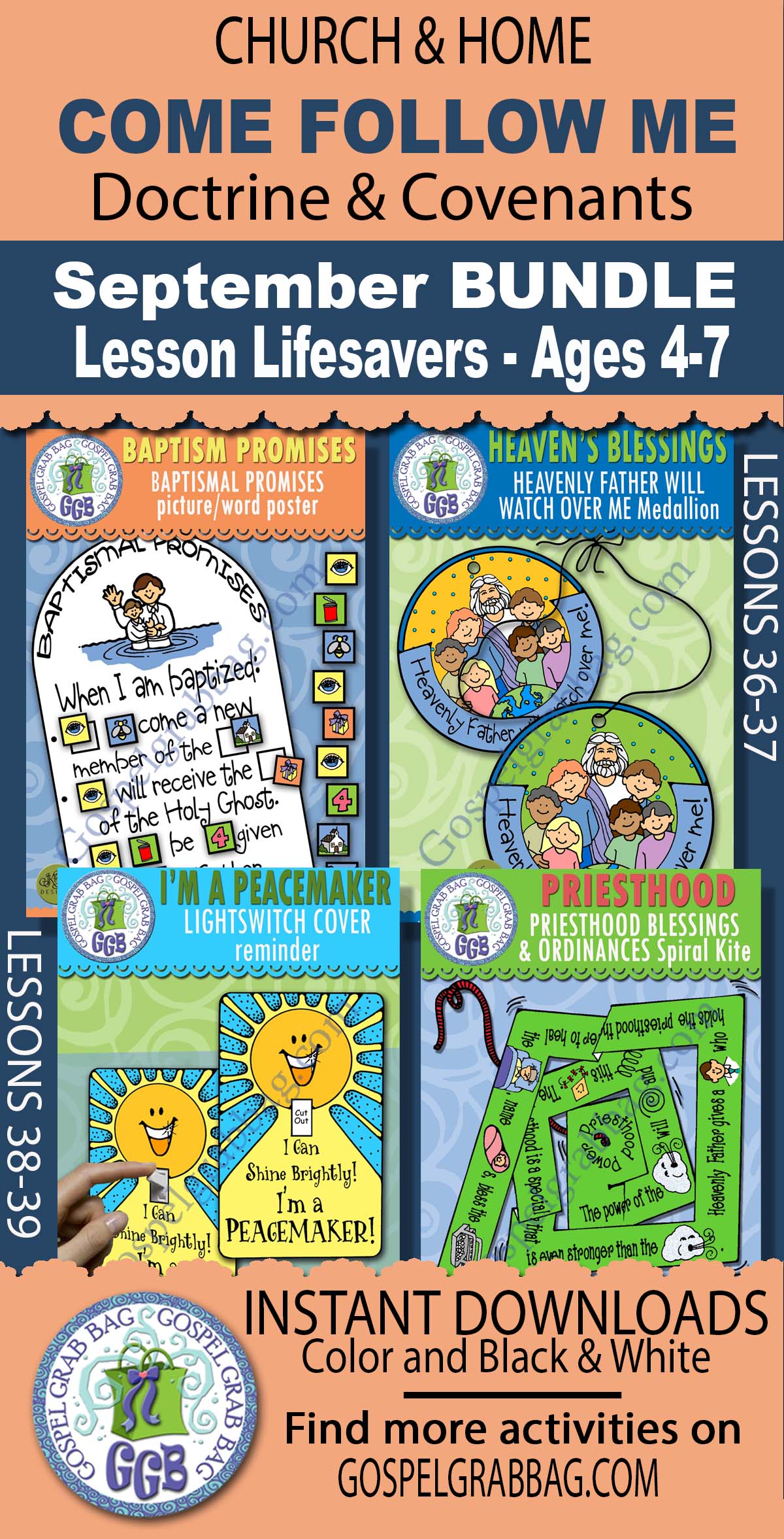 Ages 4-7 Activities BUNDLE September COME FOLLOW ME D&C