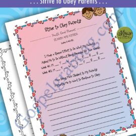 "Strive to Obey Parents" YOUTH GOAL PLANNER