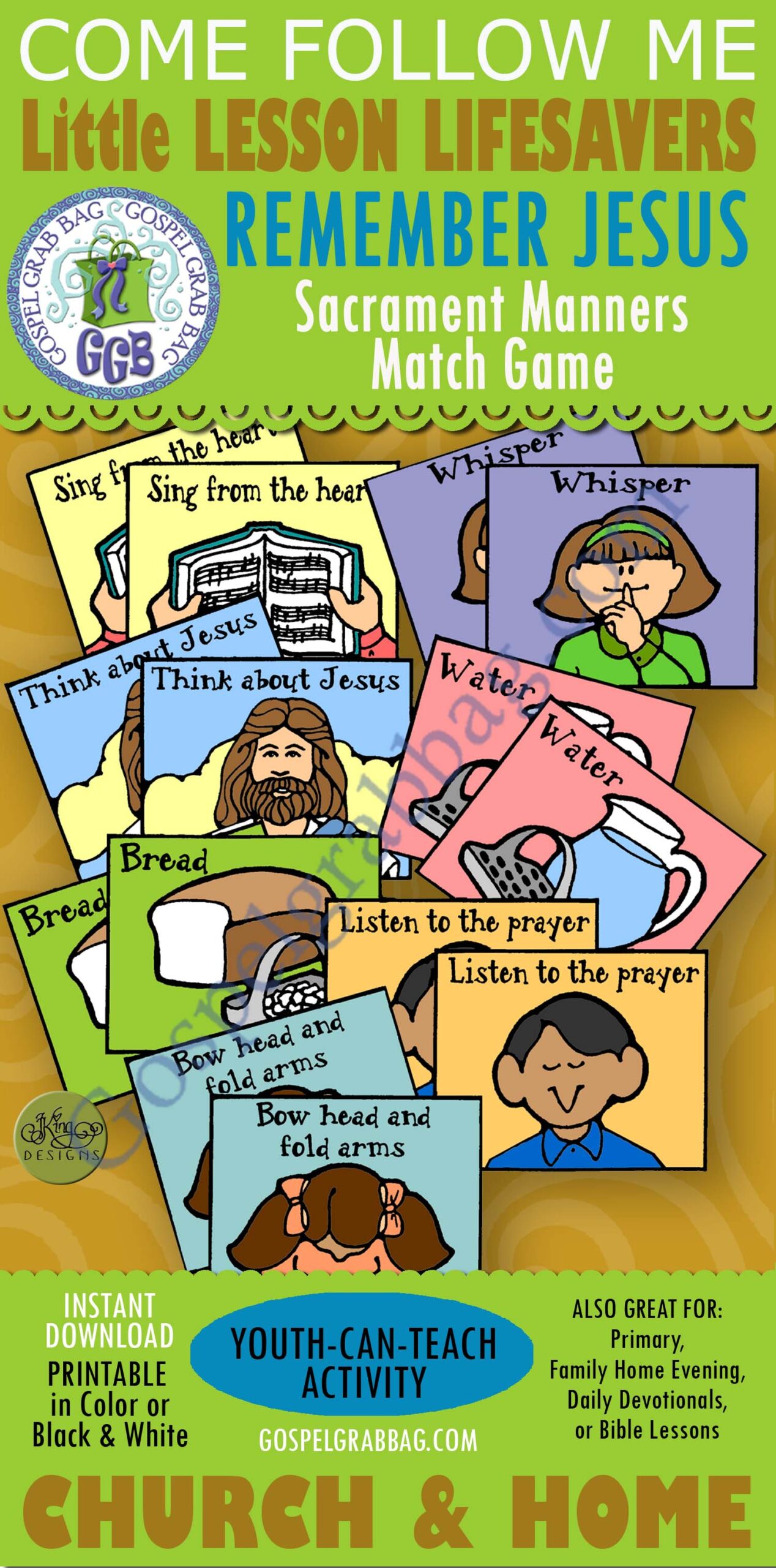 REMEMBER JESUS Sacrament Manners match game