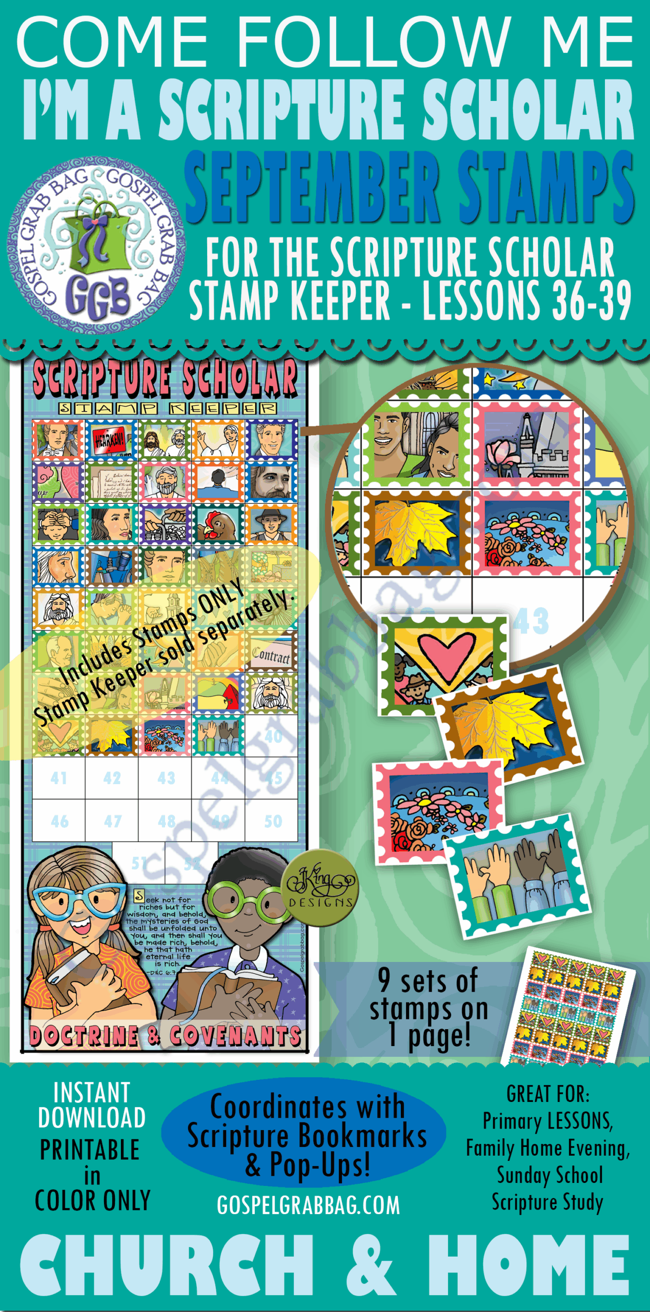 Scripture Scholars STAMPS for September COME FOLLOW ME D&C 94-108