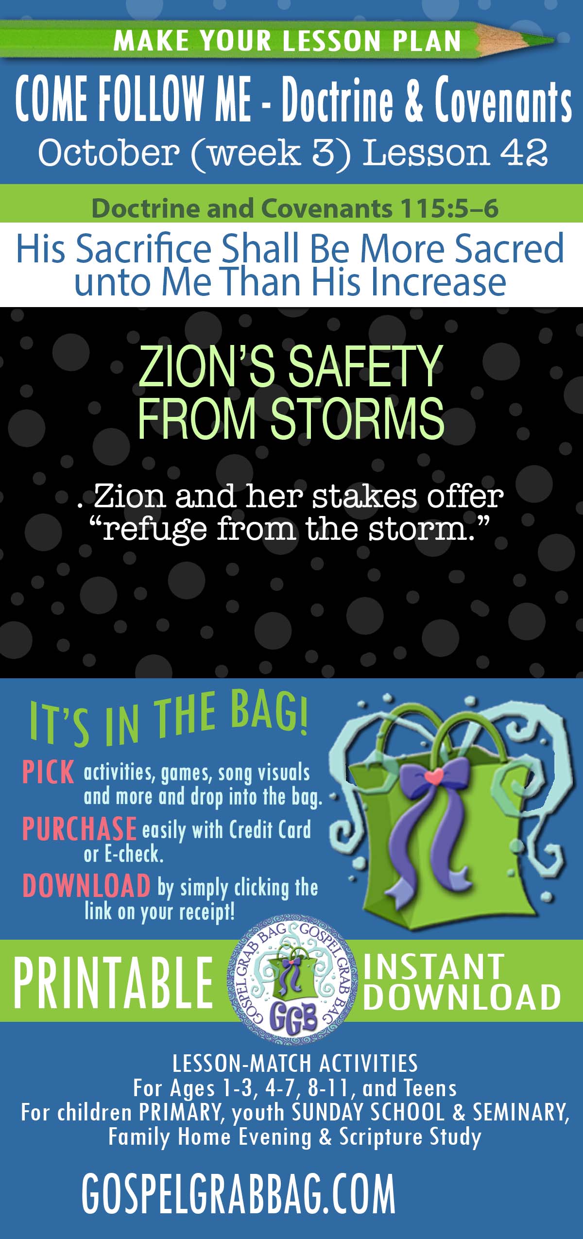 D&C 115 "His Sacrifice Shall Be More Sacred unto Me Than His Increase" Topic: "Zion and her stakes offer "refuge from the storm."
