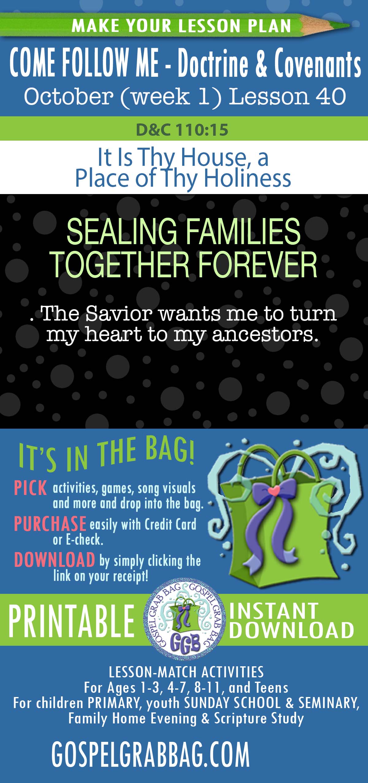 D&C 110 "It Is Thy House, a Place of Thy Holiness" Topic: The Savior wants me to turn heart to ancestors.