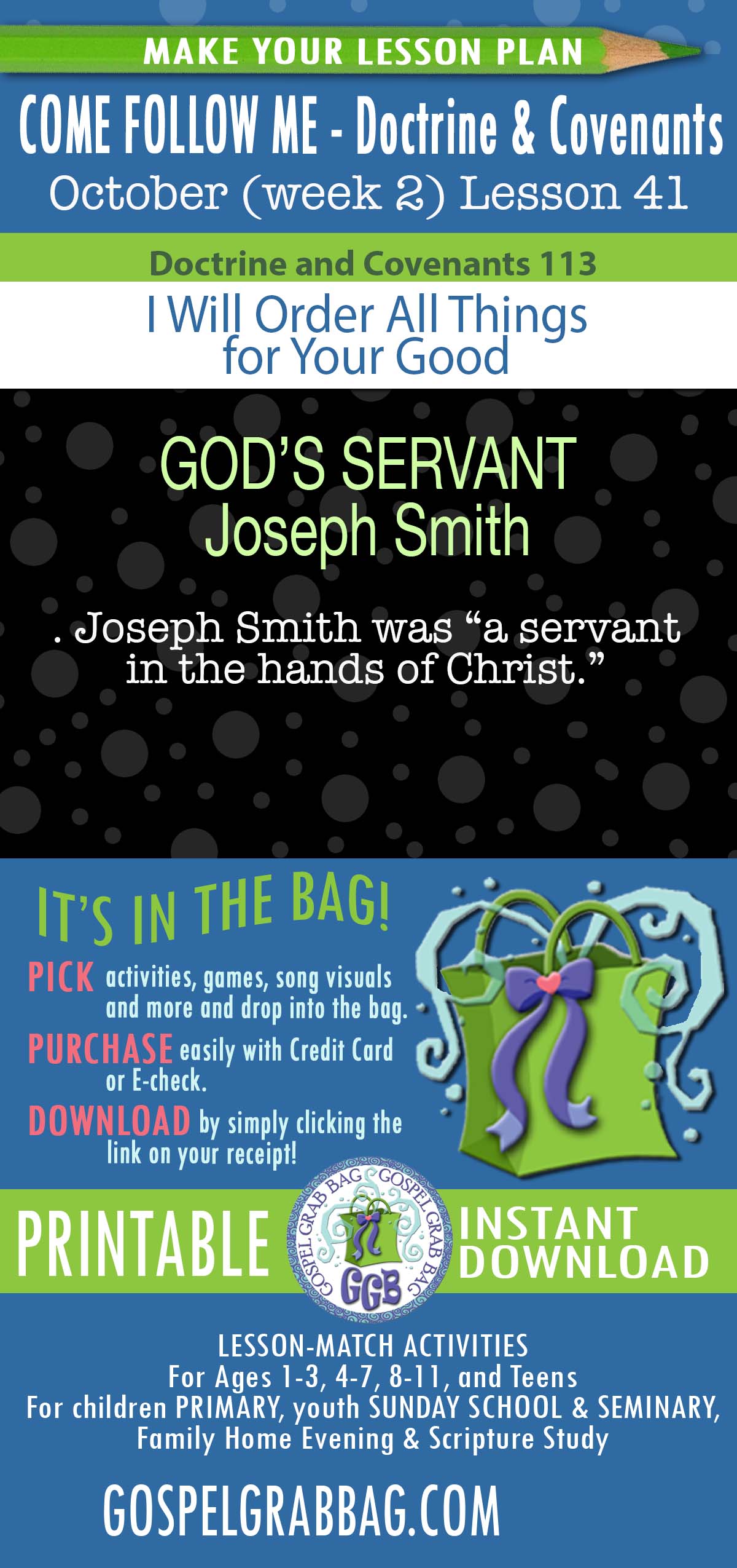 D&C 113 "I Will Order All Things for Your Good" TOPIC: Joseph Smith was "a servant in the hands of Christ."