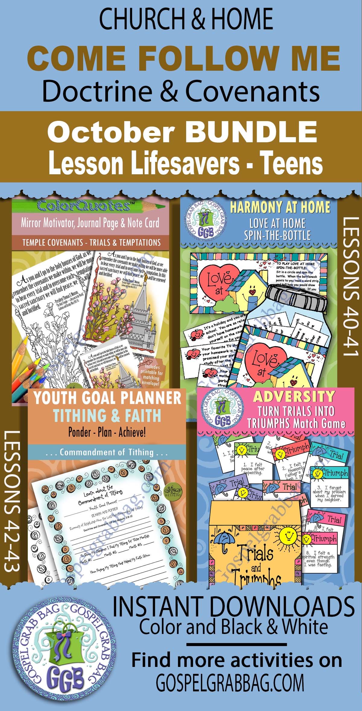 COME FOLLOW ME D&C 109-123 Activities BUNDLE