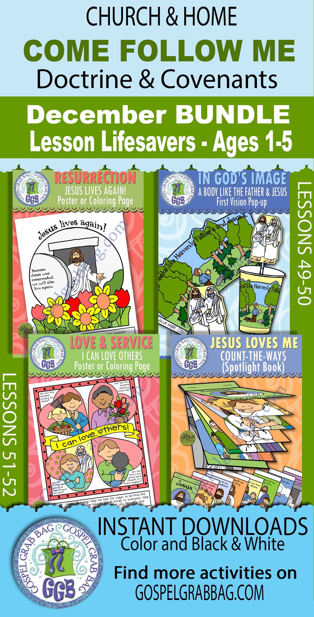 COME FOLLOW ME D&C 137-138; Articles of Faith; The Family Proclamation; Christmas - Activities BUNDLE - December