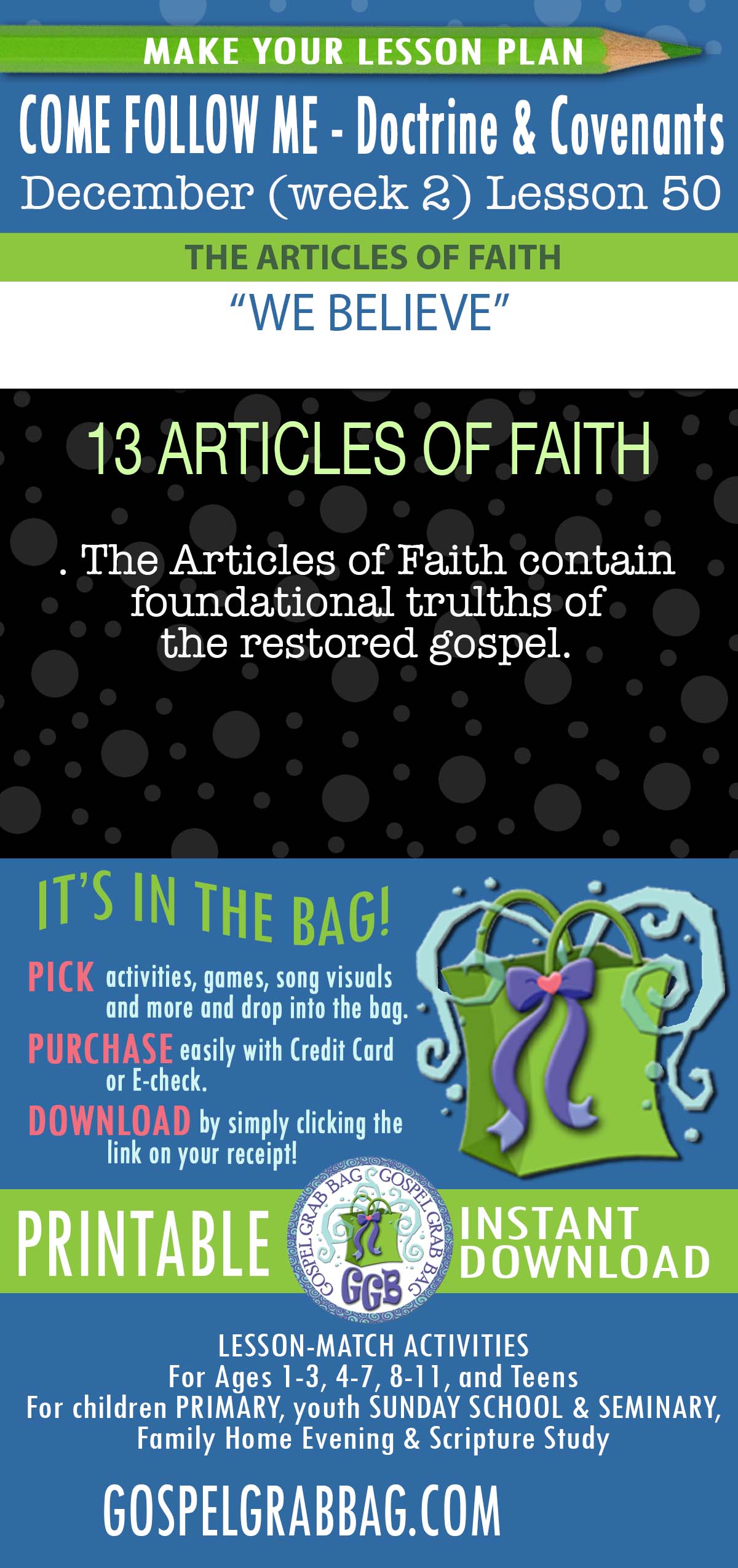 "We Believe" - Come Follow Me - December week 2 "The Articles of Faith"